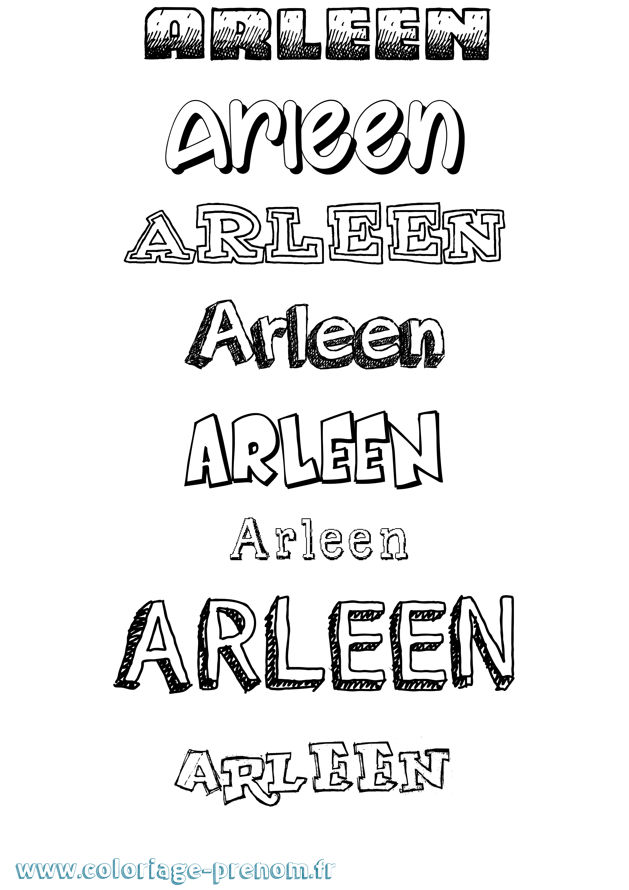 Coloriage Arleen Dessiné Coloriage prénom Arleen Dessiné