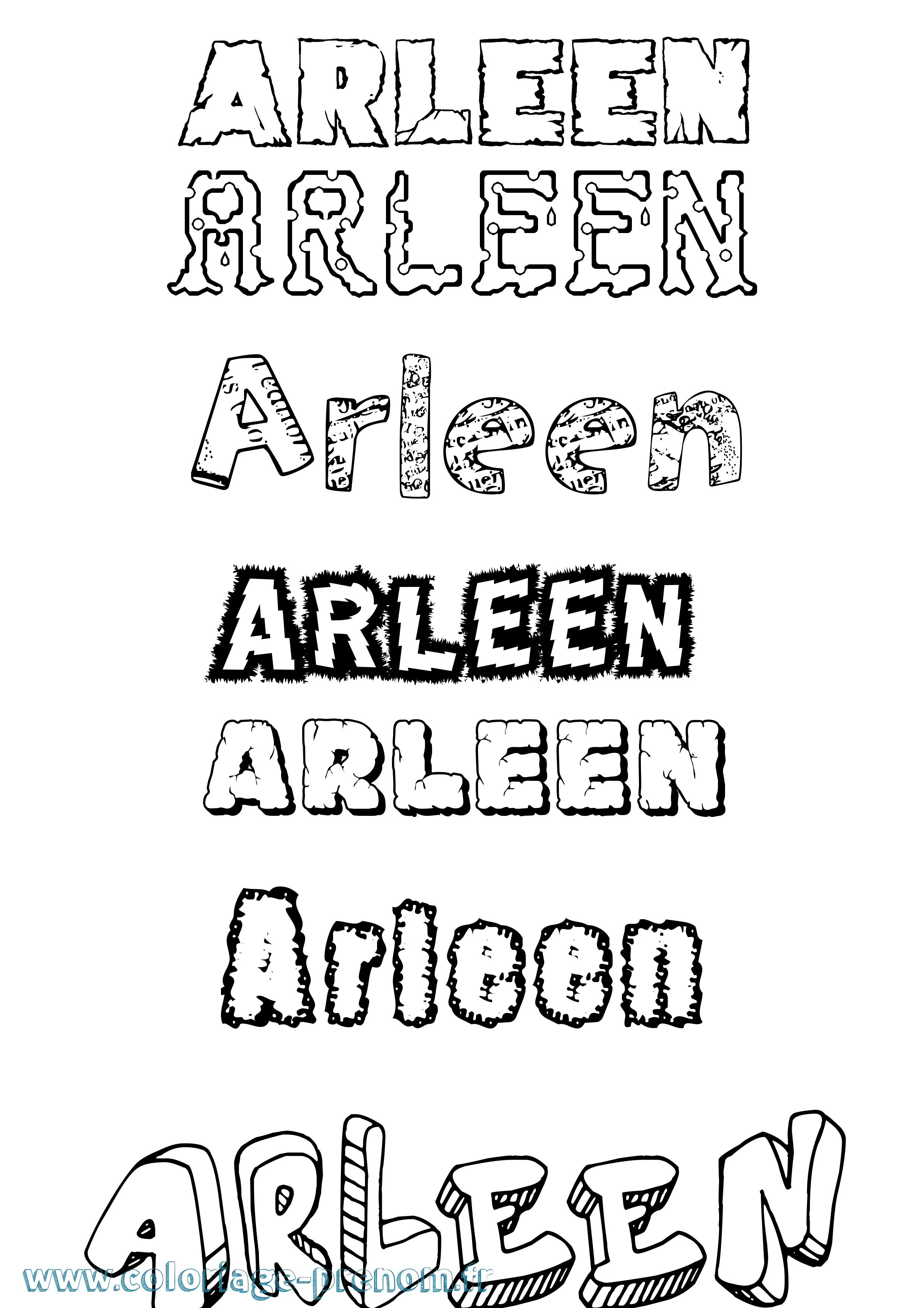 Coloriage Arleen Destructuré Coloriage prénom Arleen Destructuré