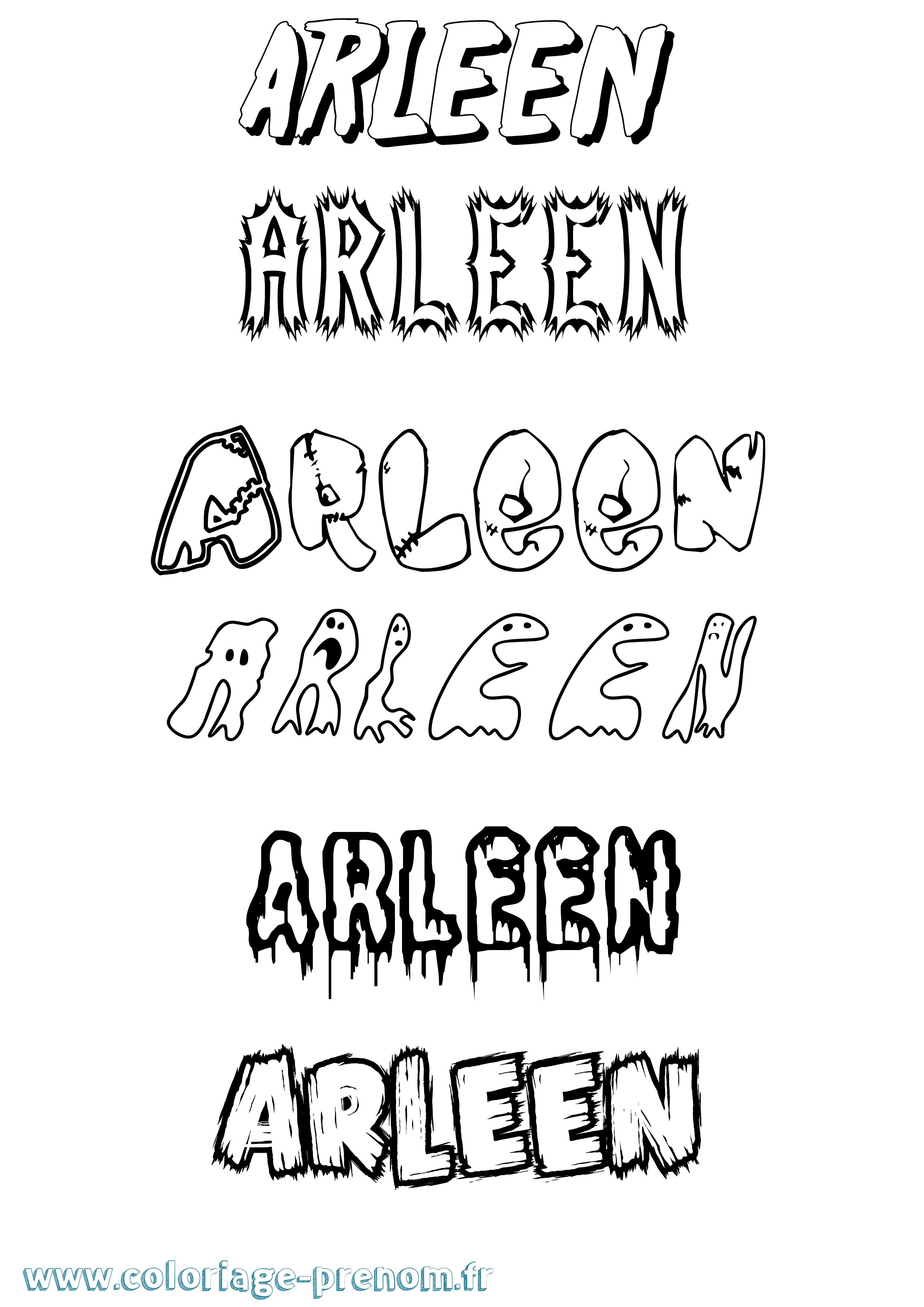 Coloriage Arleen Frisson Coloriage prénom Arleen Frisson