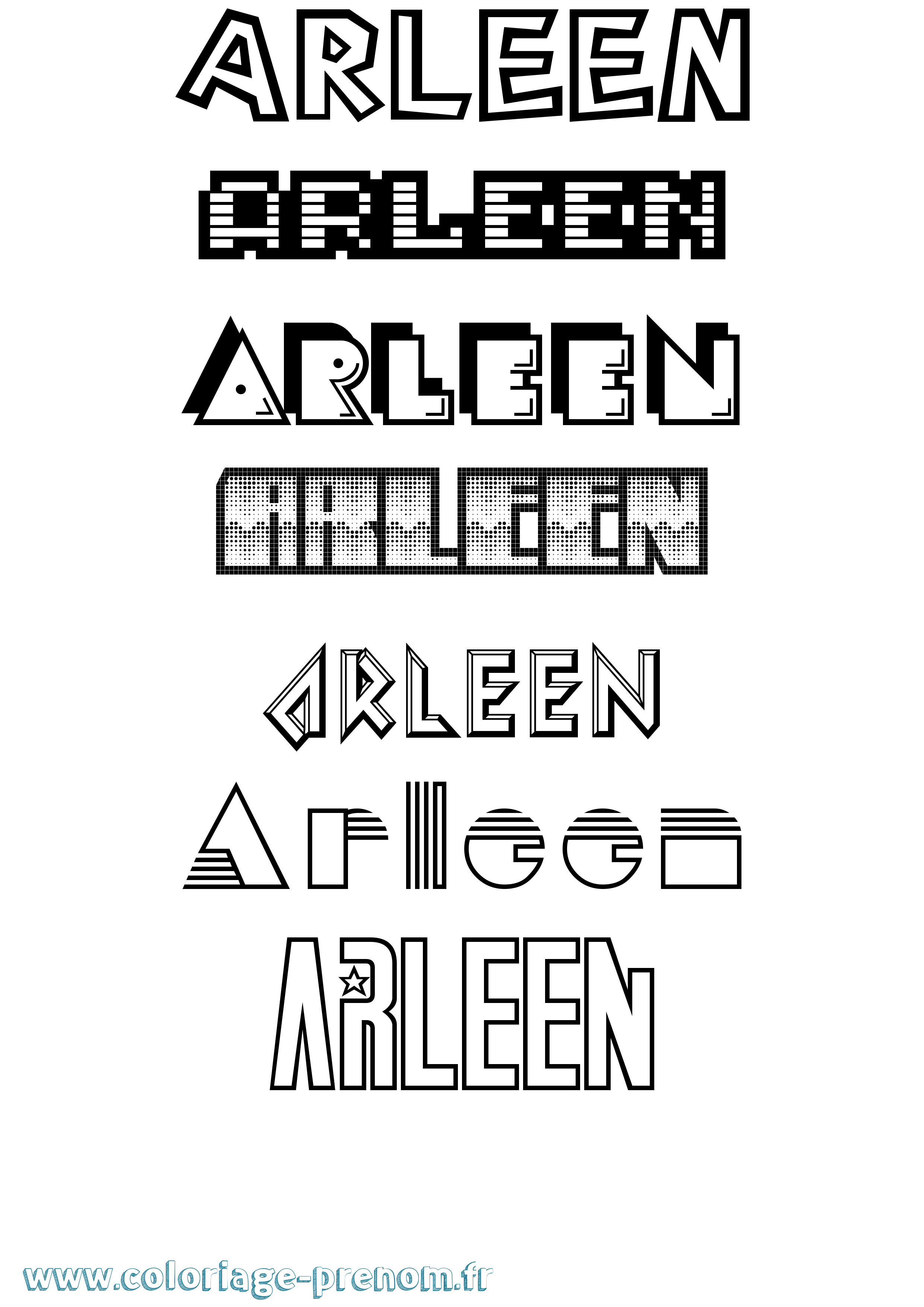 Coloriage Arleen Jeux Vidéos Coloriage prénom Arleen Jeux Vidéos
