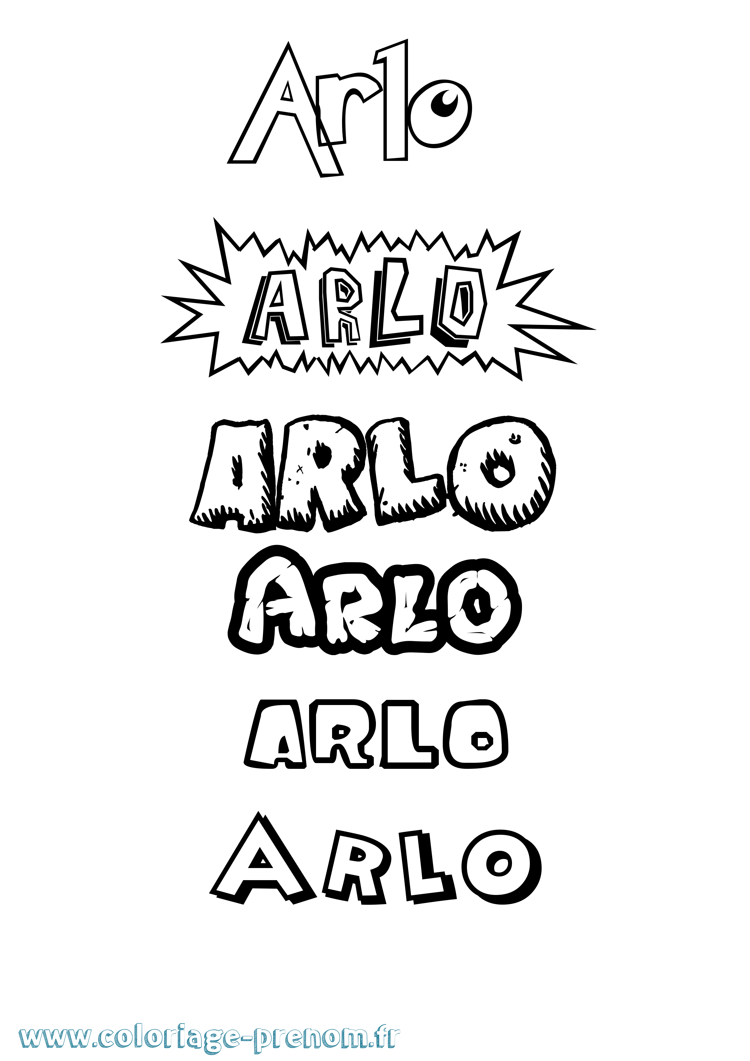 Coloriage Arlo Dessin Animé Coloriage prénom Arlo Dessin Animé