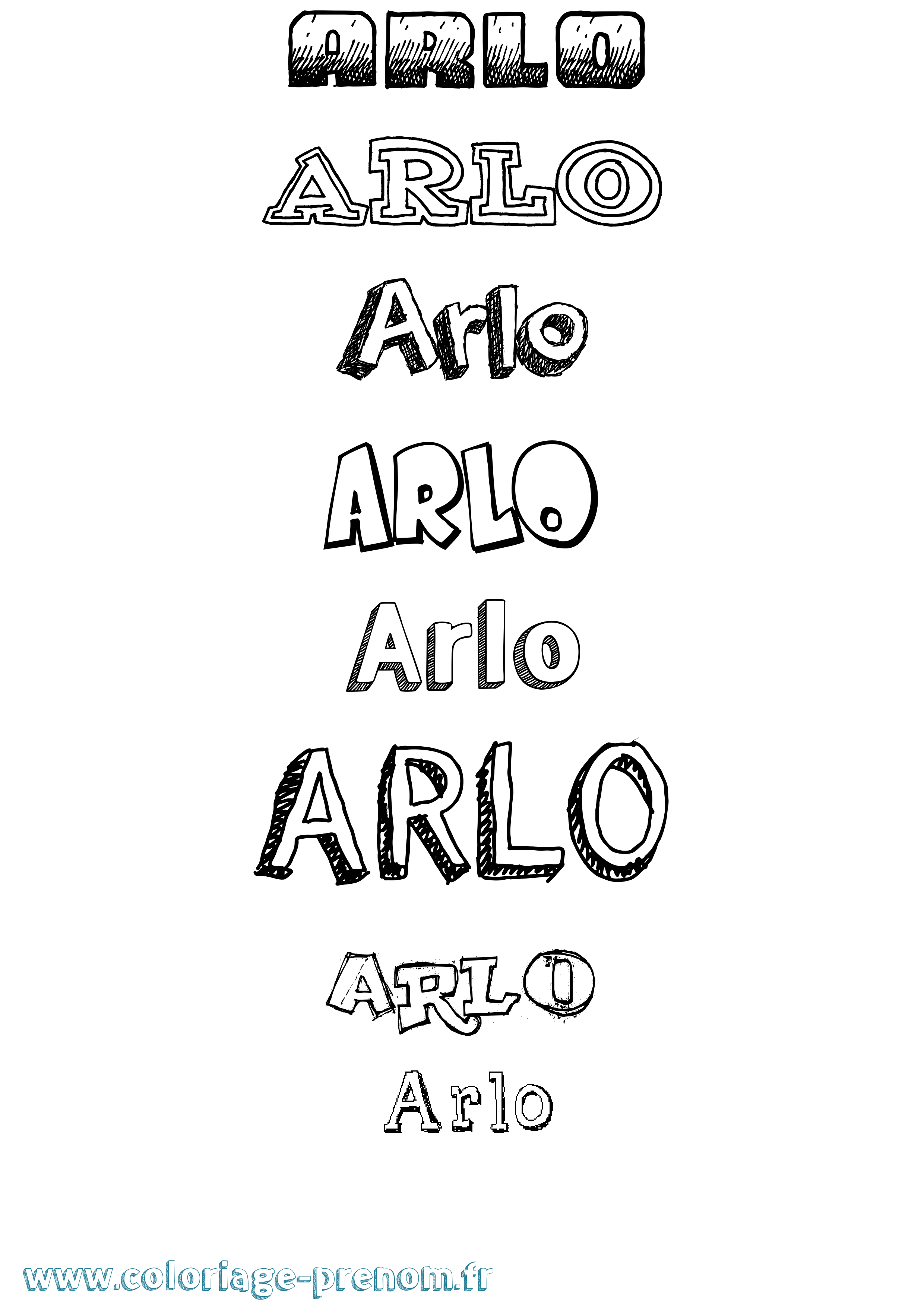 Coloriage Arlo Dessiné Coloriage prénom Arlo Dessiné