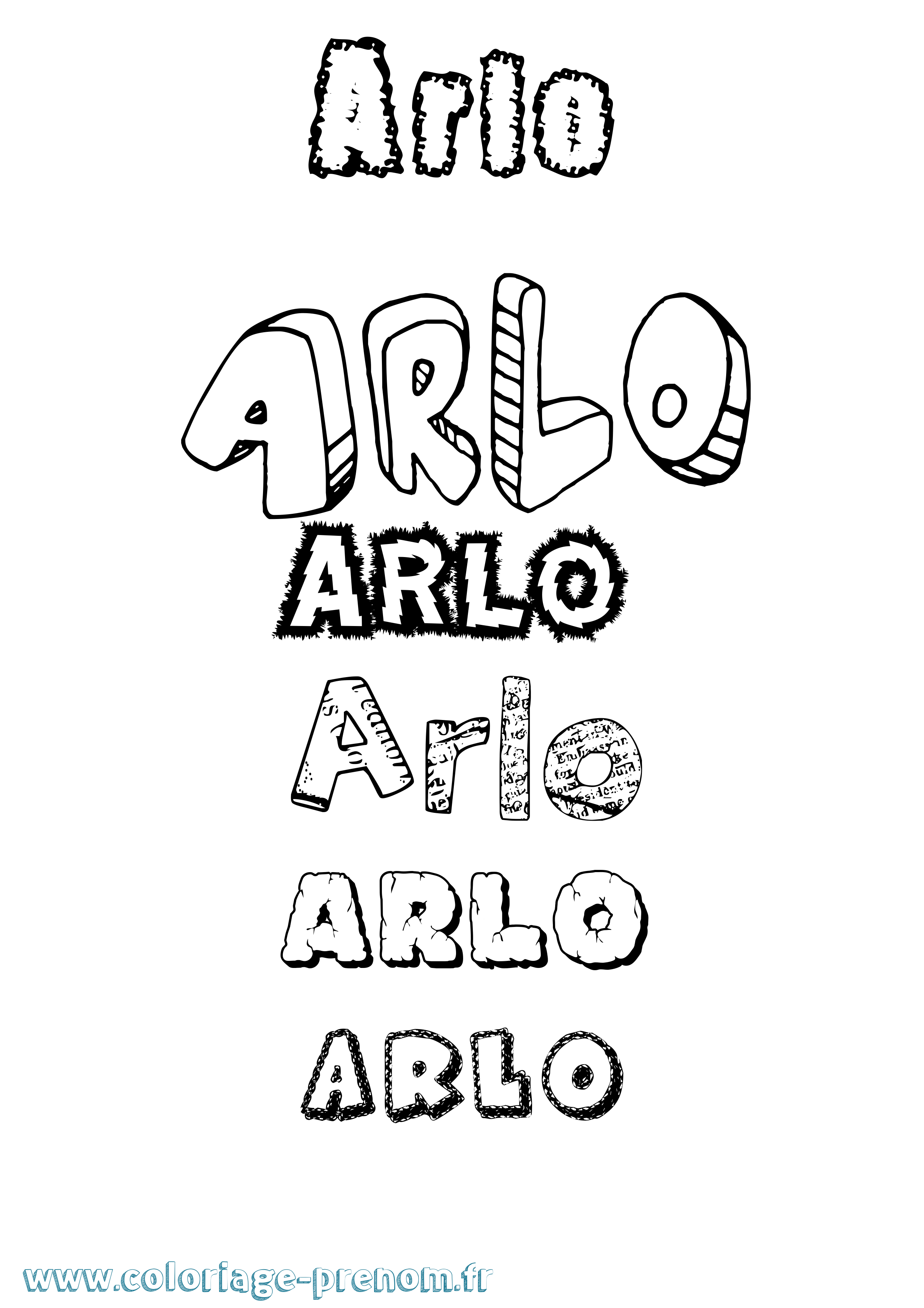 Coloriage Arlo Destructuré Coloriage prénom Arlo Destructuré