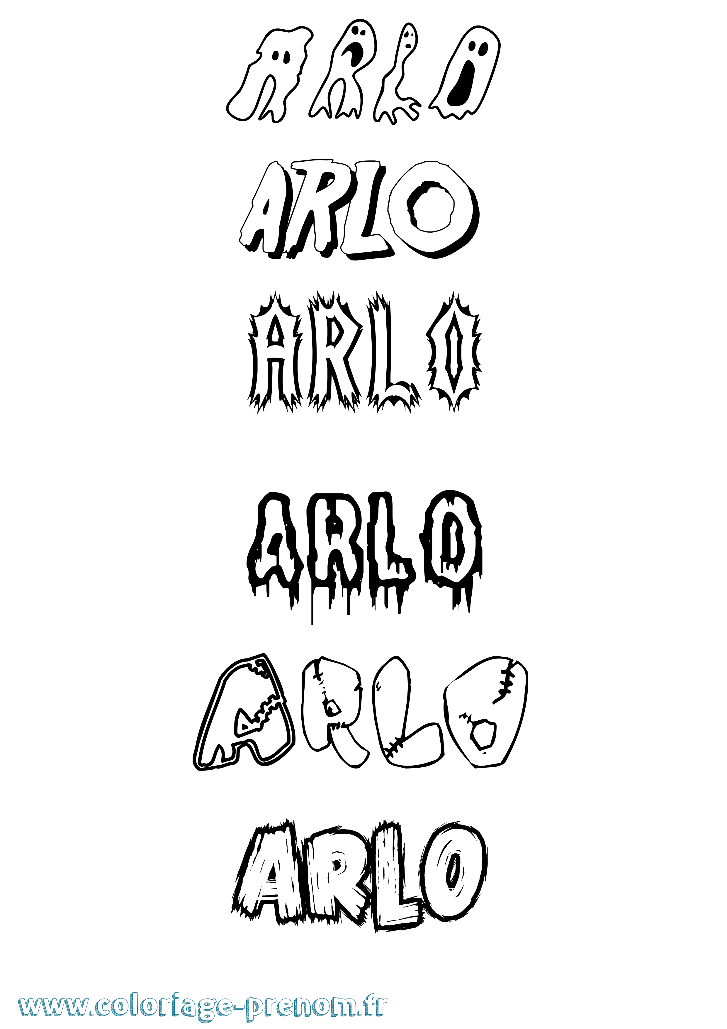 Coloriage Arlo Frisson Coloriage prénom Arlo Frisson