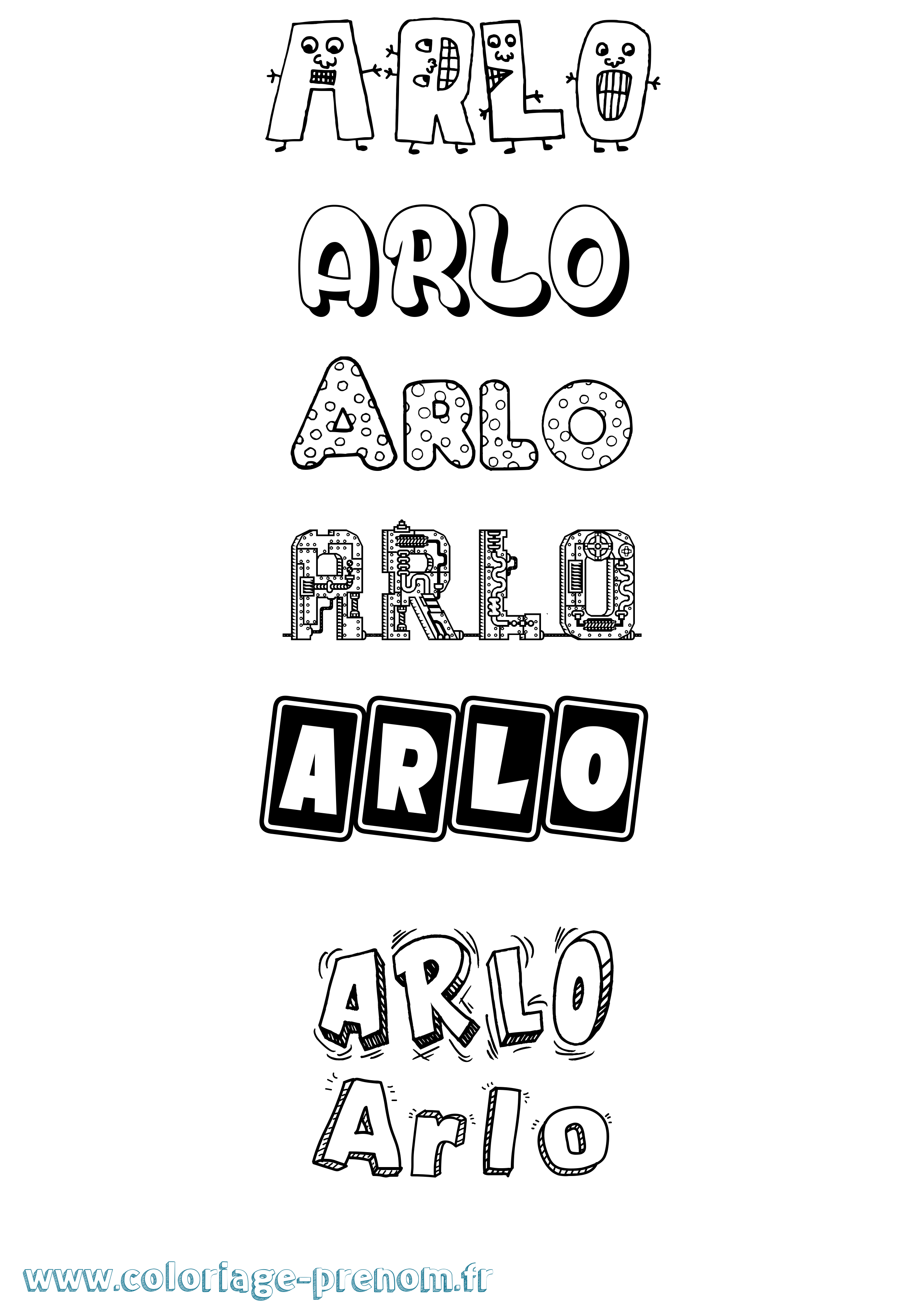 Coloriage Arlo Fun Coloriage prénom Arlo Fun