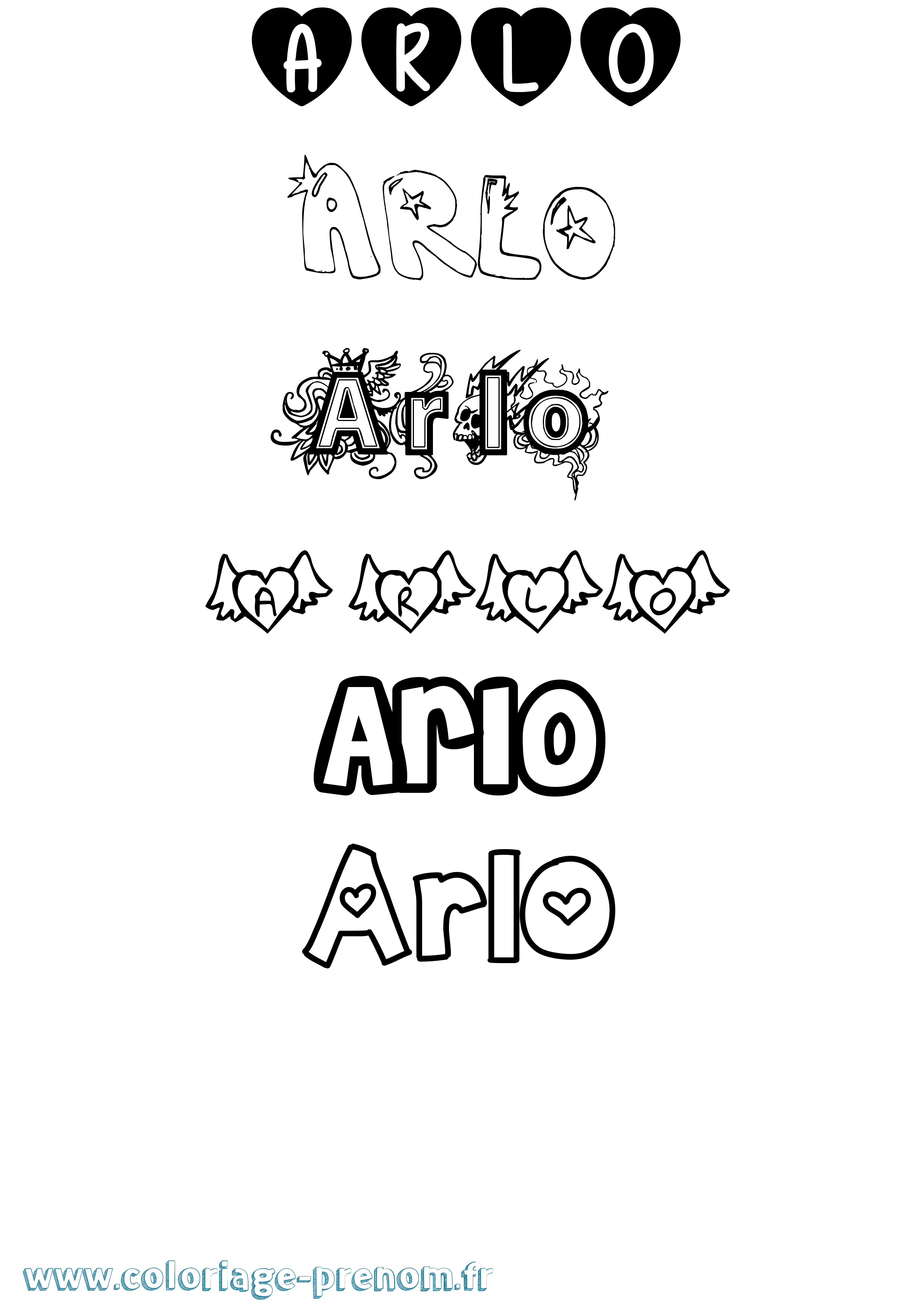 Coloriage Arlo Girly Coloriage prénom Arlo Girly
