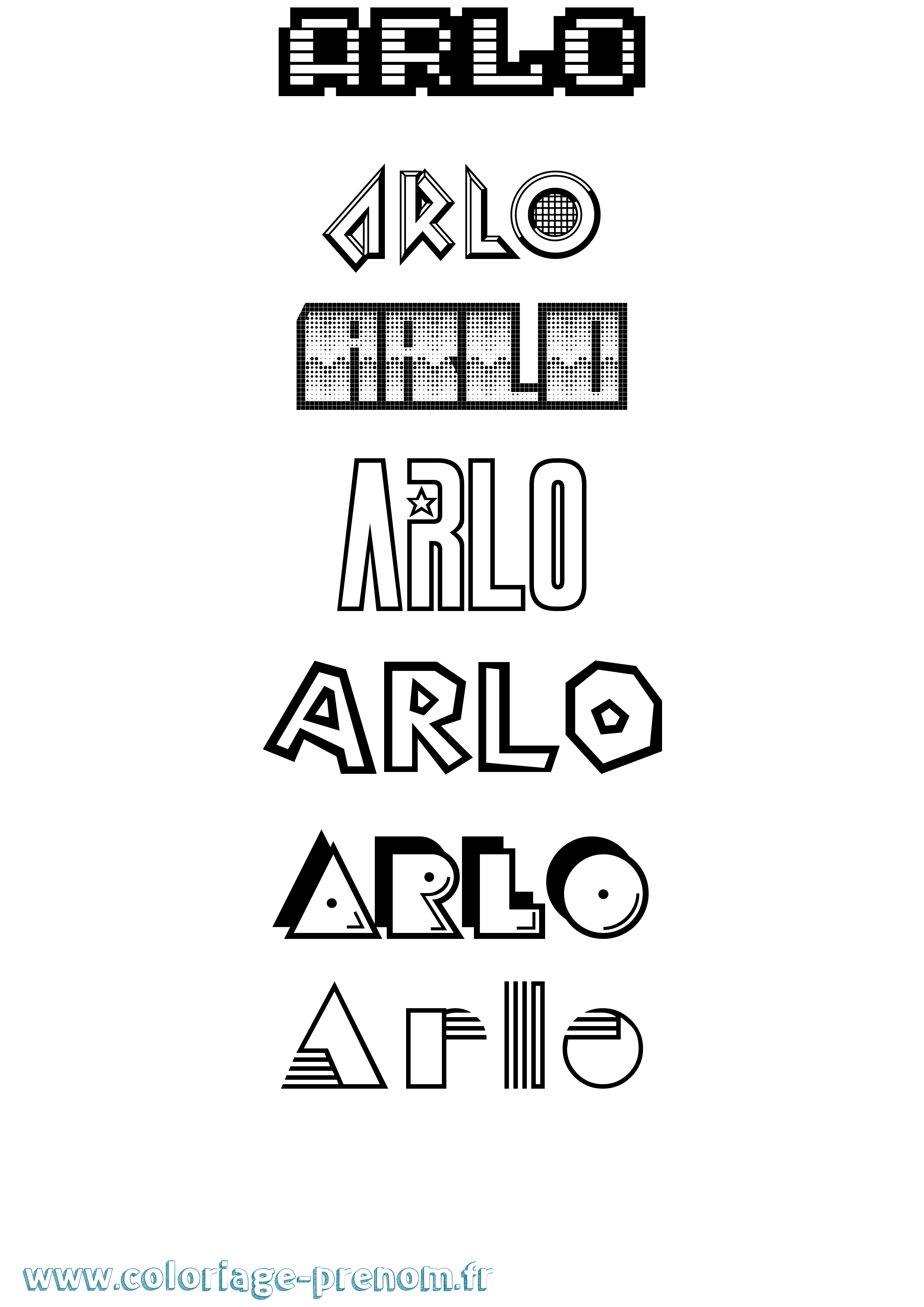 Coloriage Arlo Jeux Vidéos Coloriage prénom Arlo Jeux Vidéos