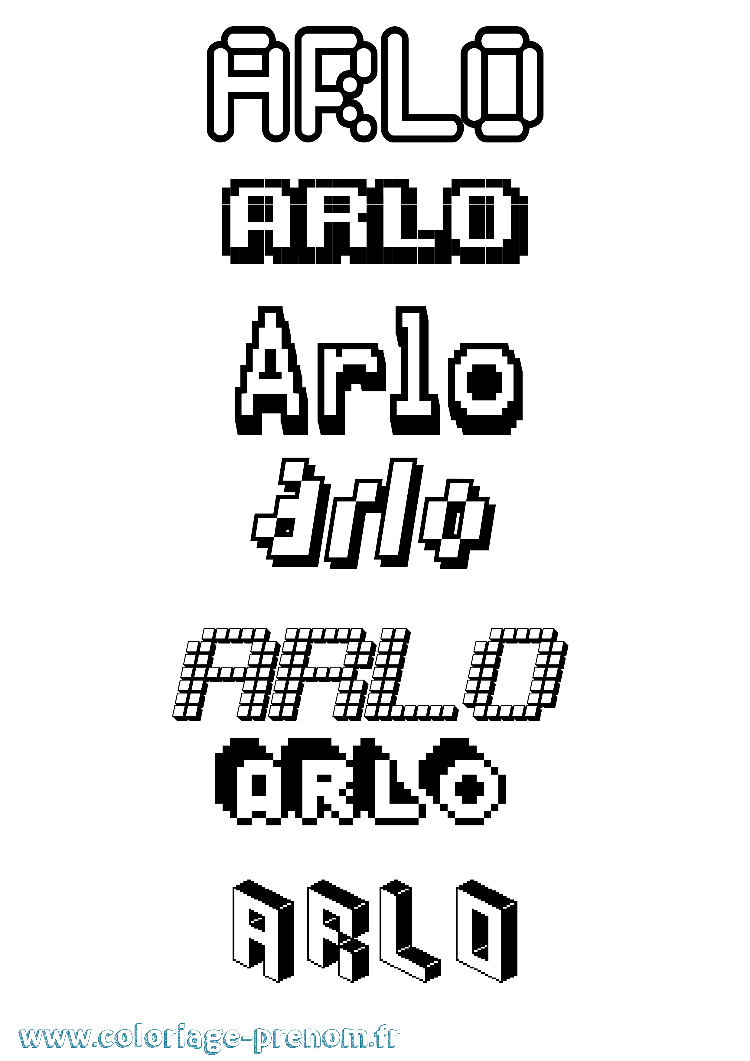 Coloriage Arlo Pixel Coloriage prénom Arlo Pixel
