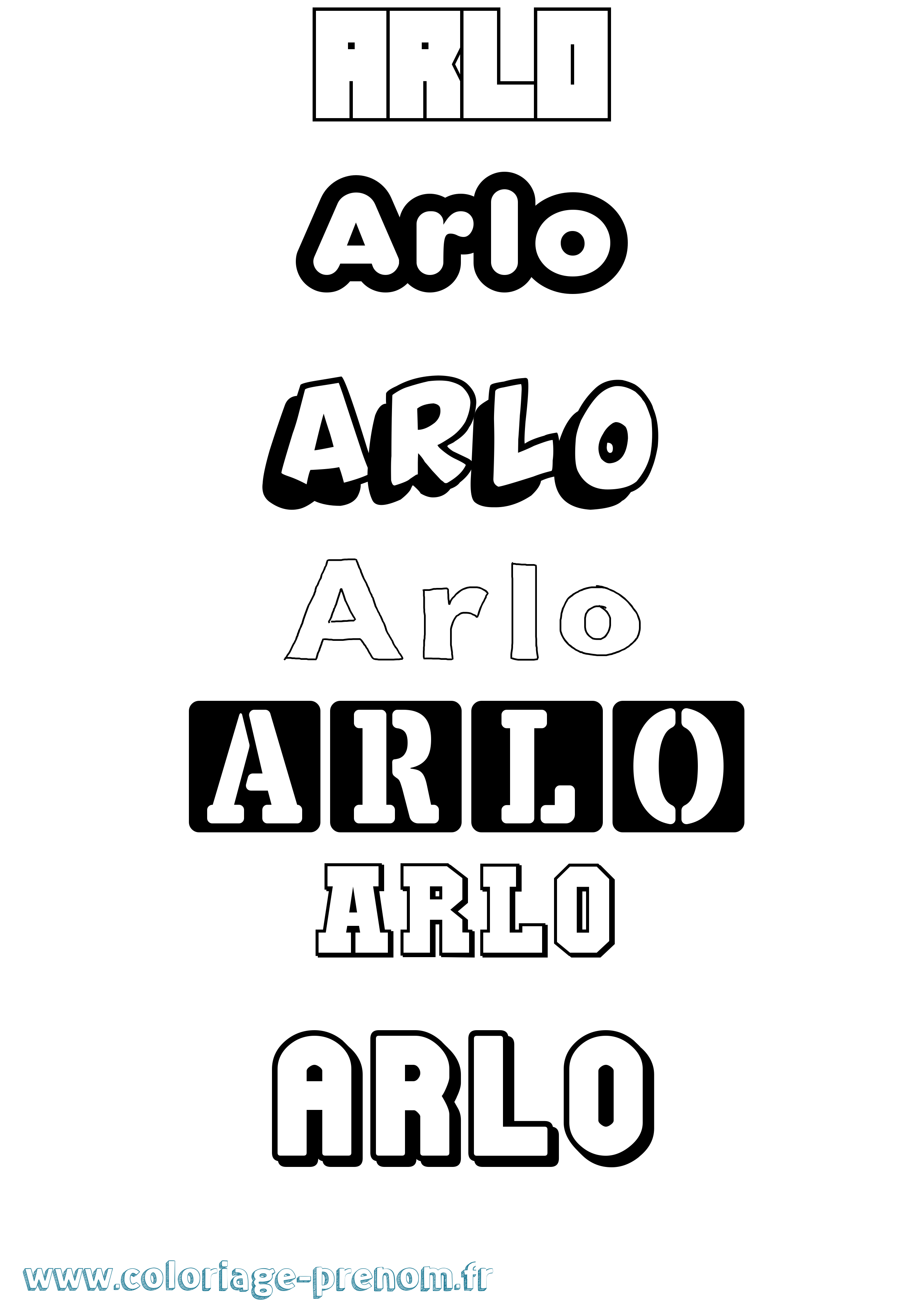 Coloriage Arlo Simple Coloriage prénom Arlo Simple