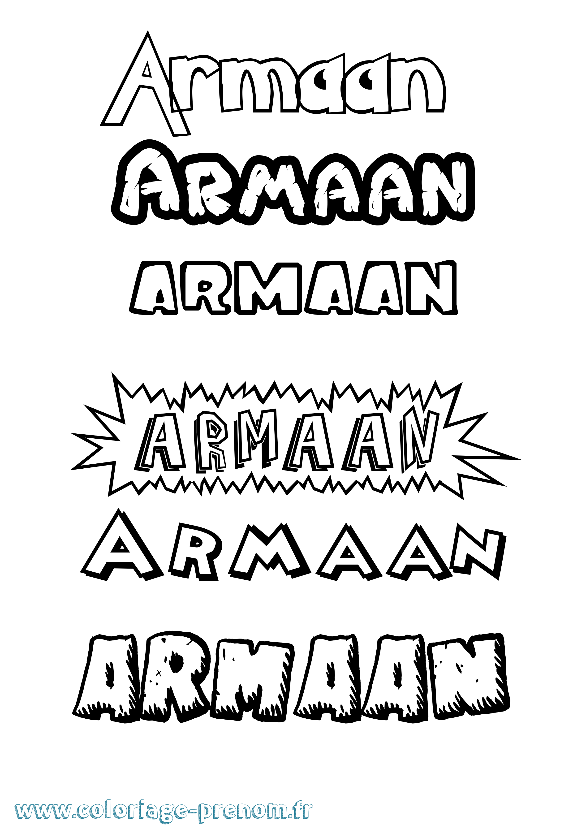 Coloriage Armaan Dessin Animé Coloriage prénom Armaan Dessin Animé