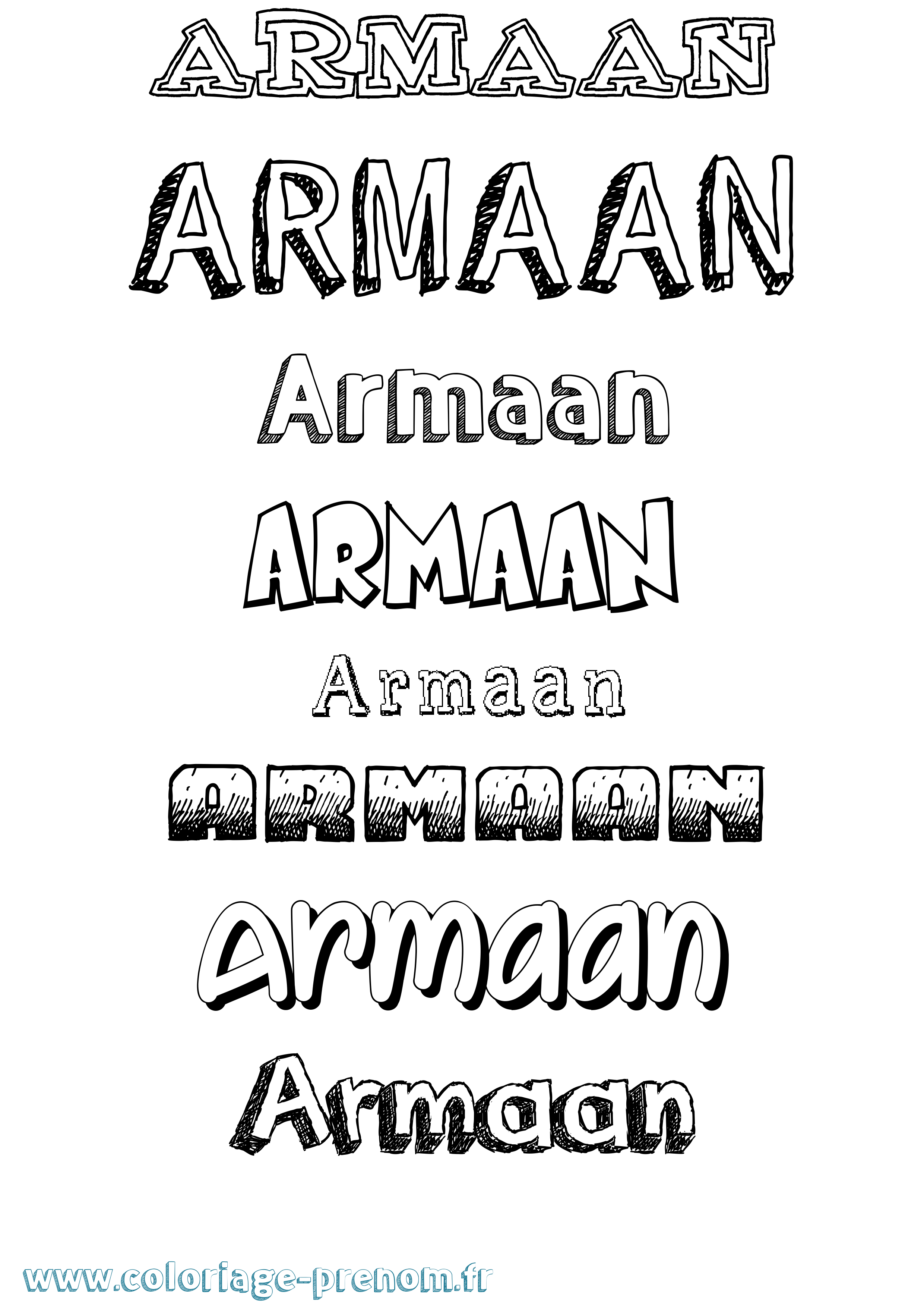 Coloriage Armaan Dessiné Coloriage prénom Armaan Dessiné