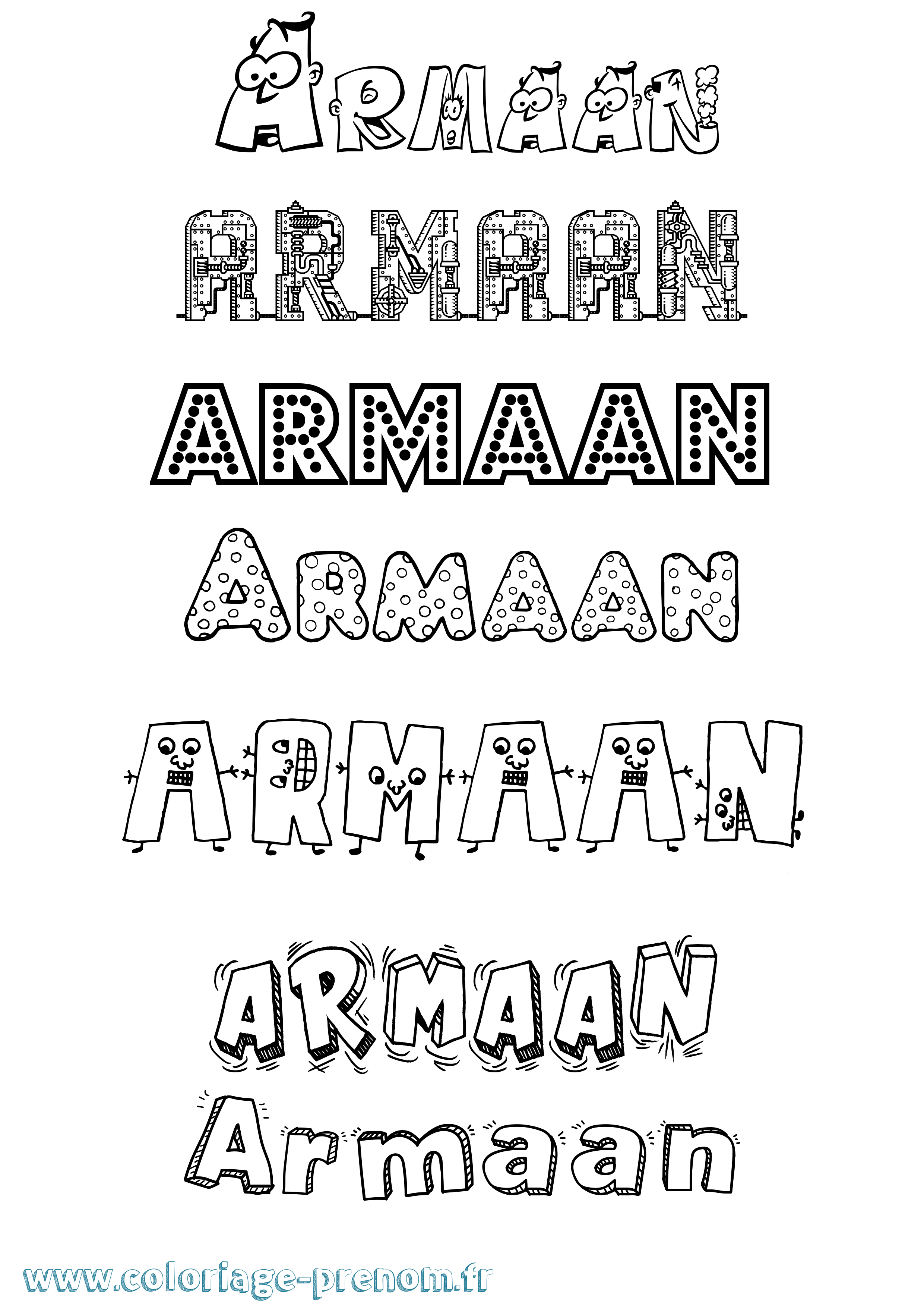 Coloriage Armaan Fun Coloriage prénom Armaan Fun