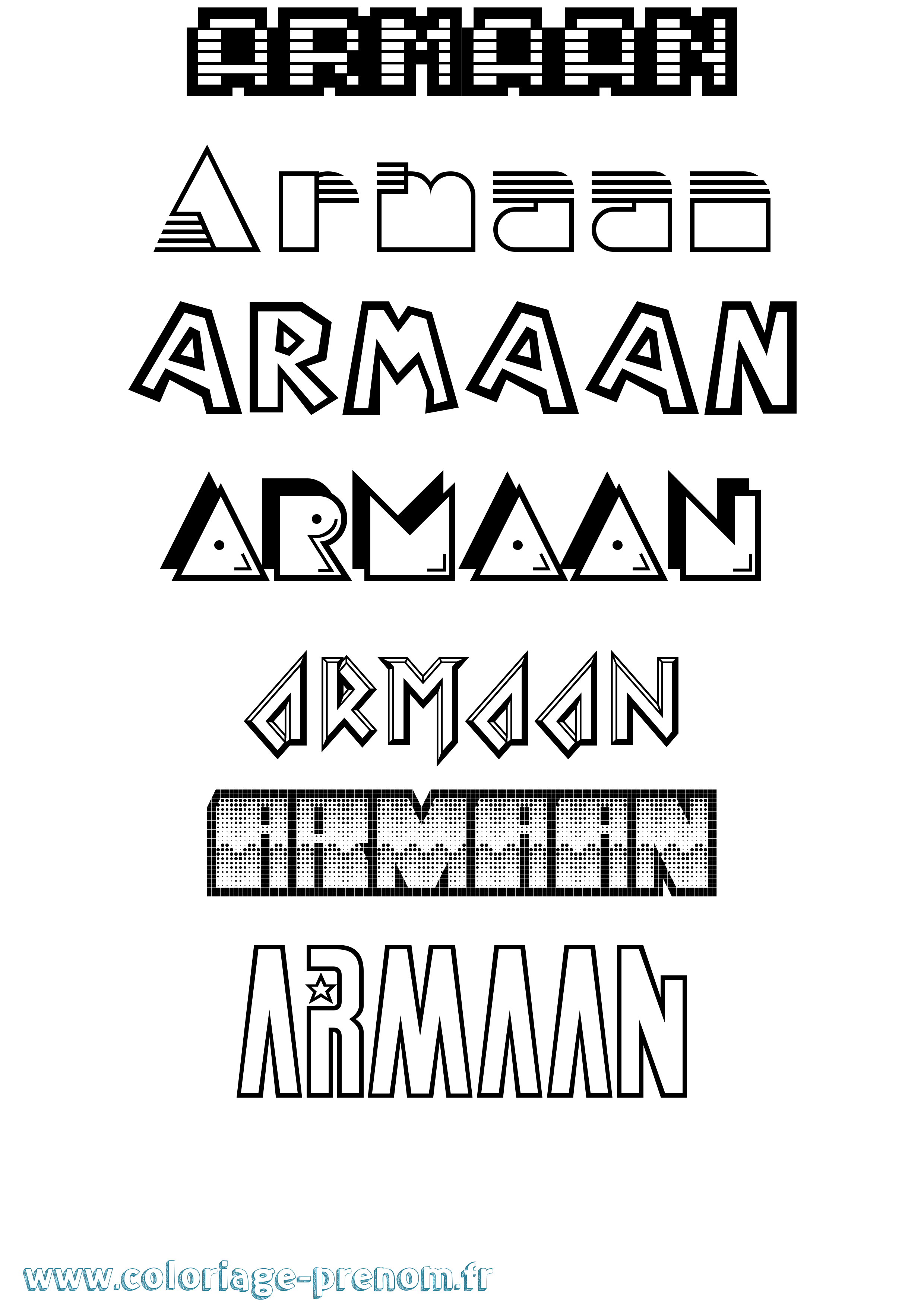 Coloriage Armaan Jeux Vidéos Coloriage prénom Armaan Jeux Vidéos