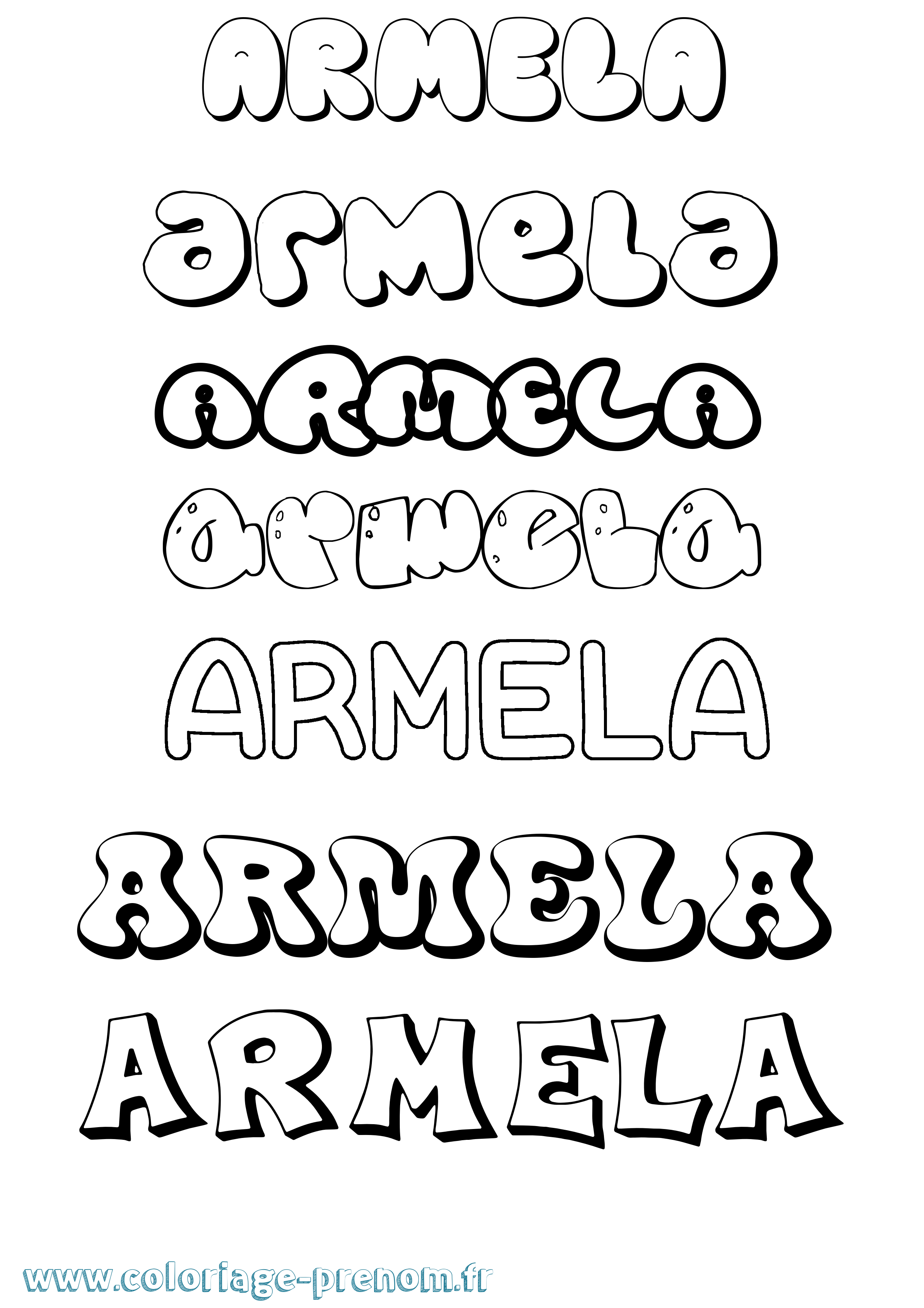 Coloriage Armela Bubble Coloriage prénom Armela Bubble