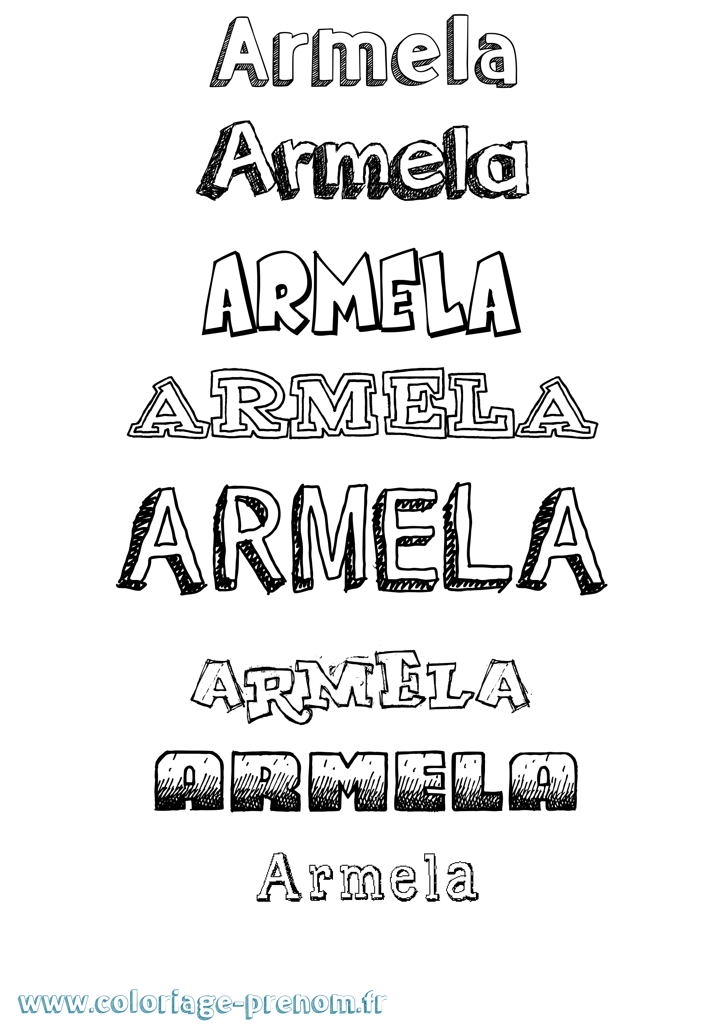 Coloriage Armela Dessiné Coloriage prénom Armela Dessiné