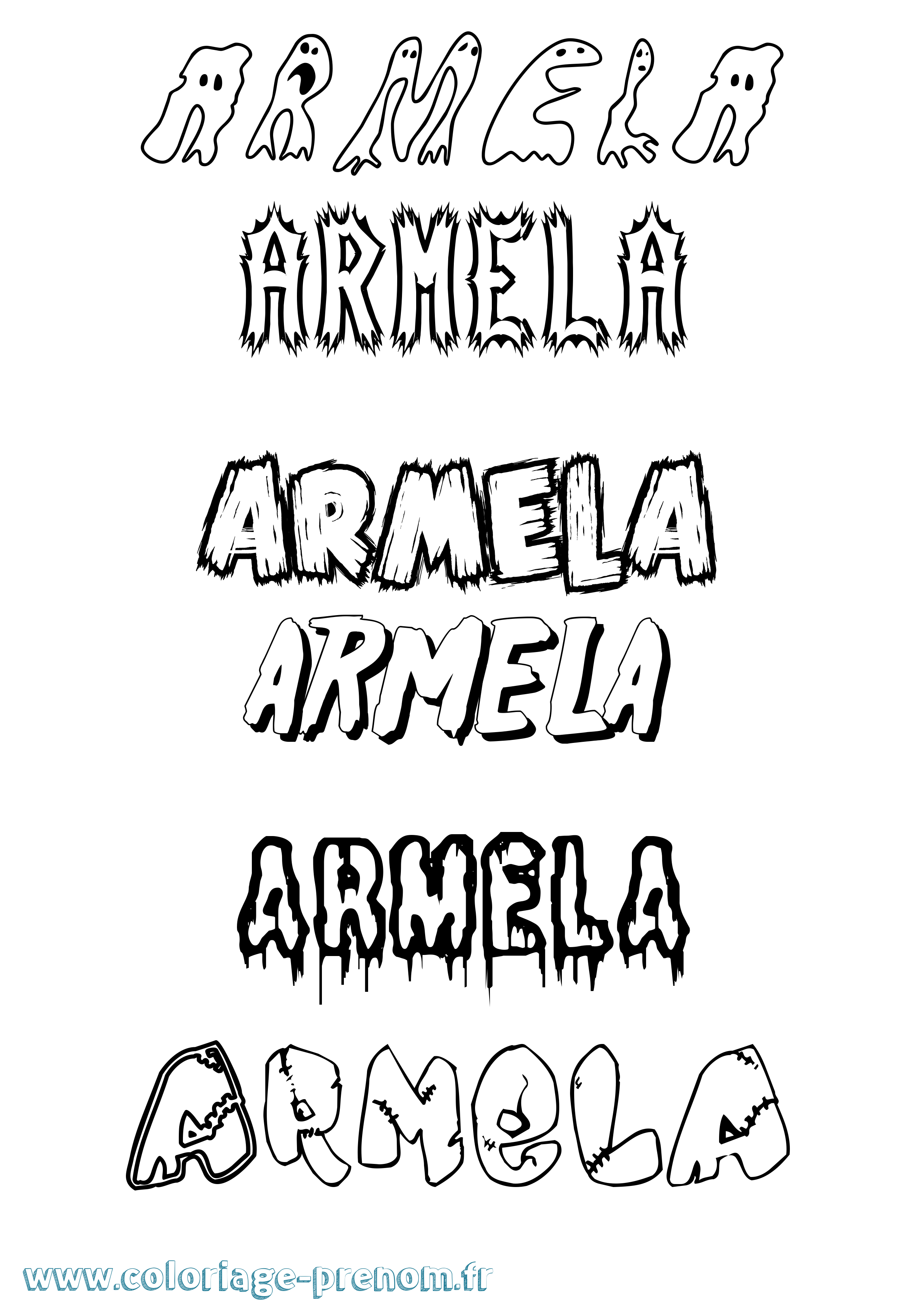 Coloriage Armela Frisson Coloriage prénom Armela Frisson