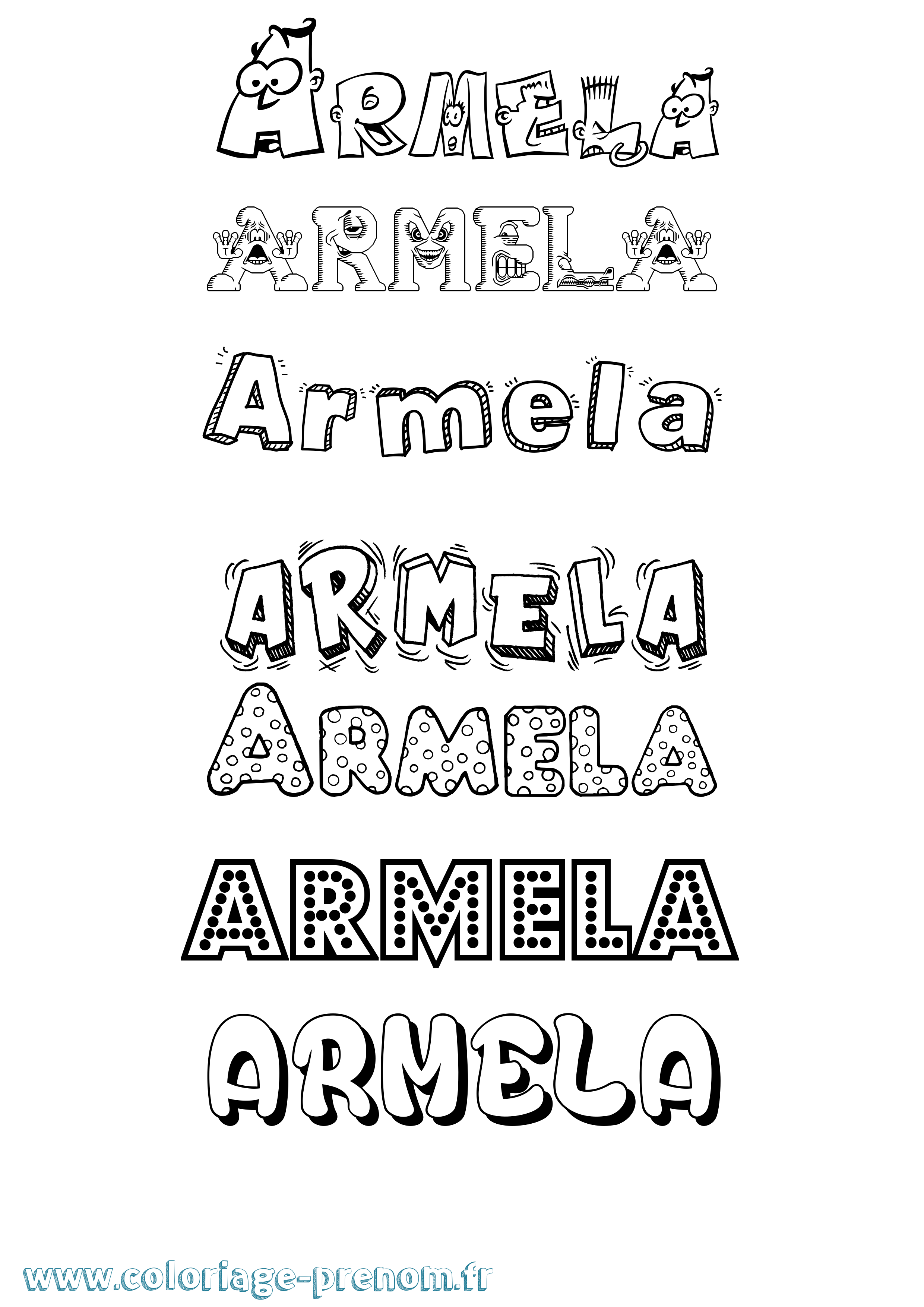 Coloriage Armela Fun Coloriage prénom Armela Fun