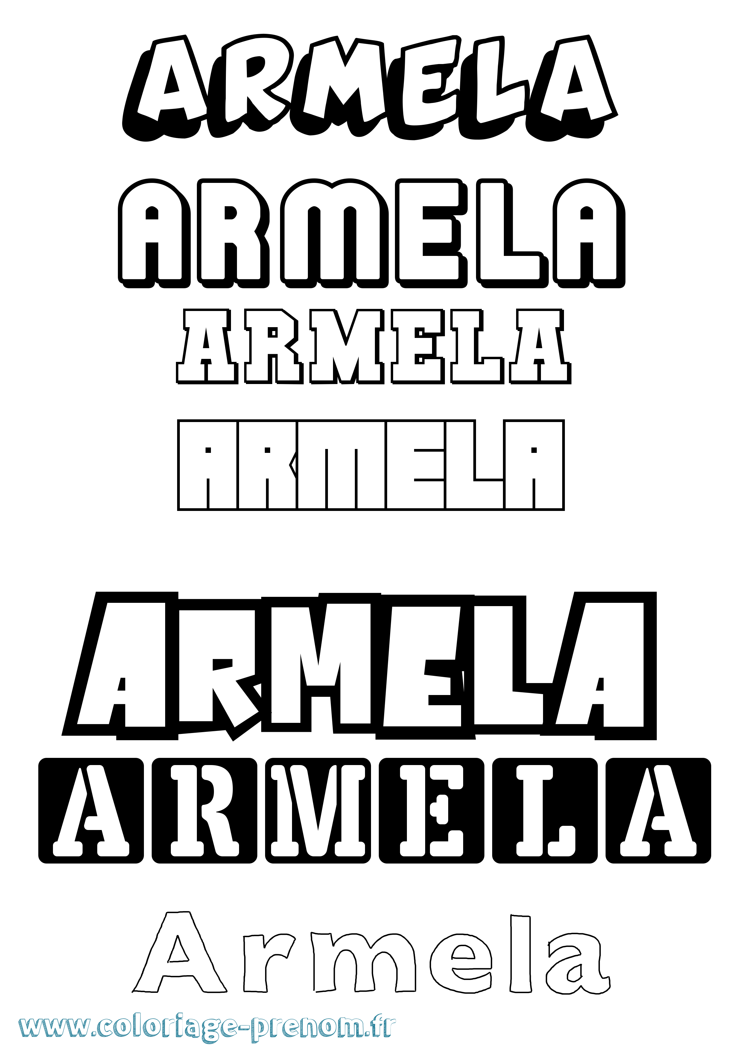Coloriage Armela Simple Coloriage prénom Armela Simple