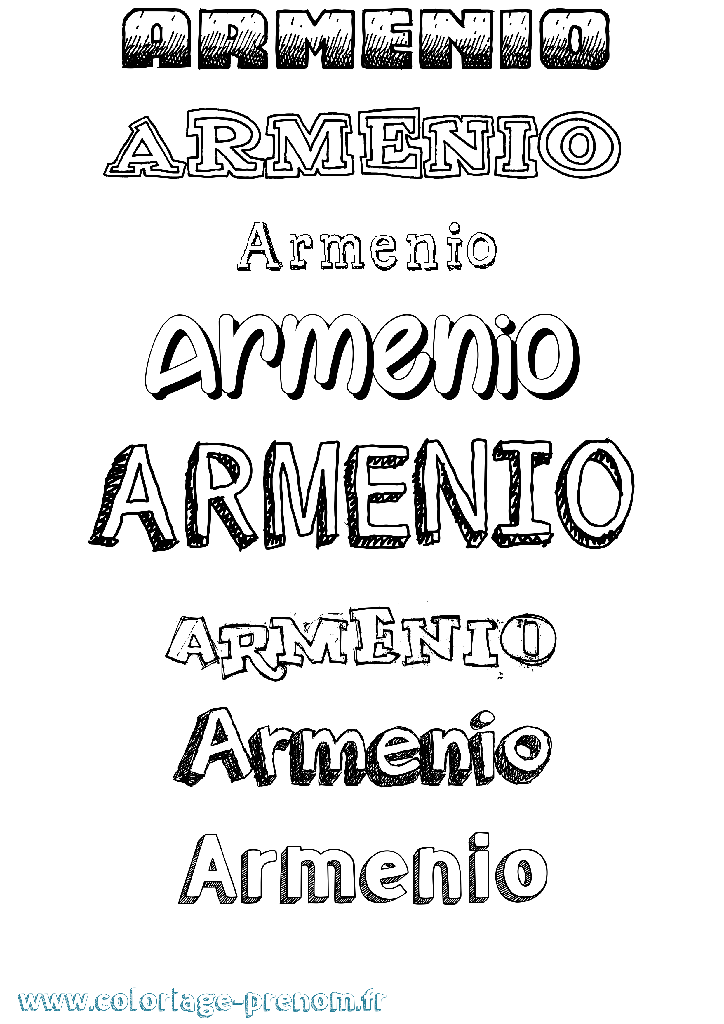 Coloriage Armenio Dessiné Coloriage prénom Armenio Dessiné