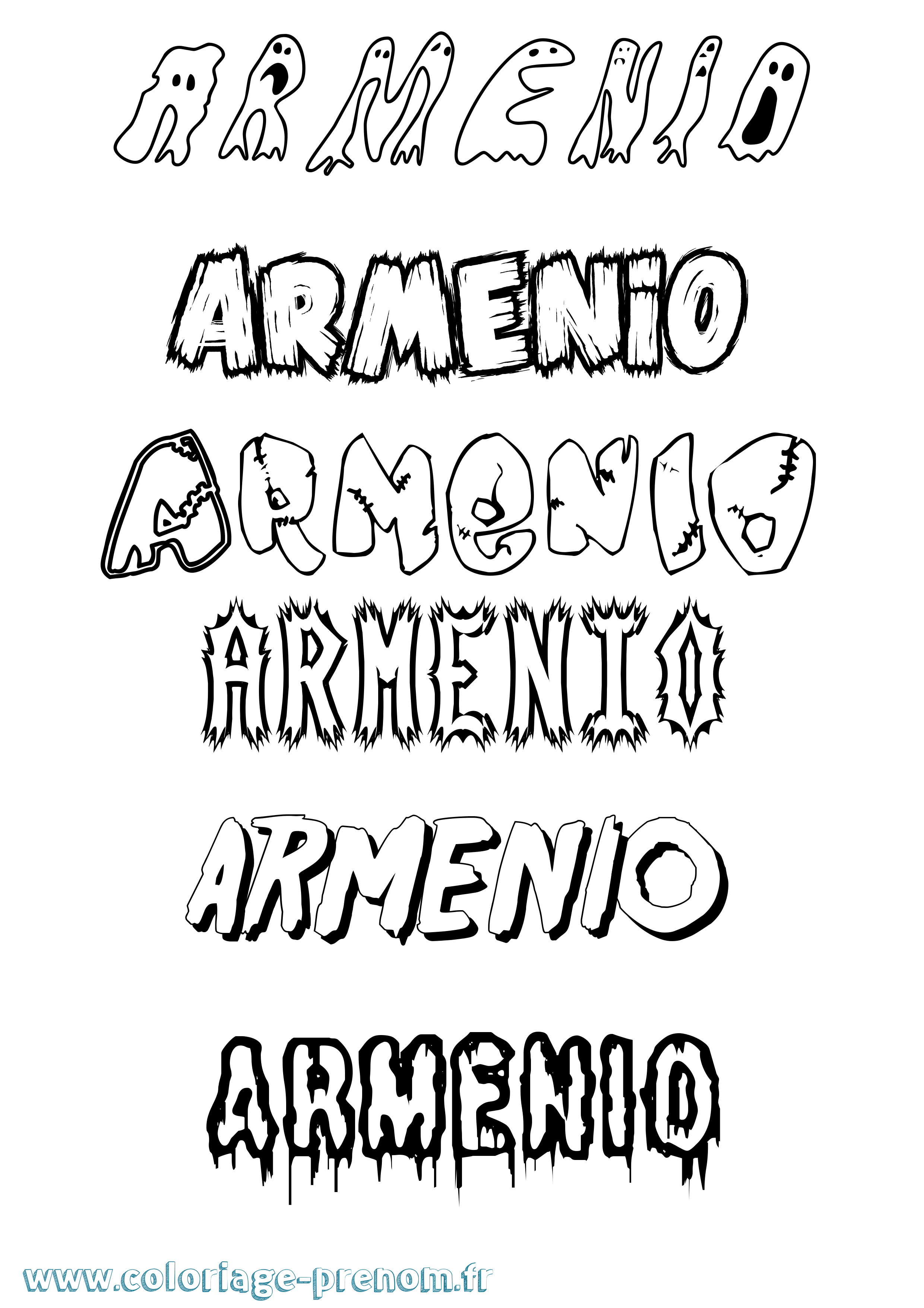 Coloriage Armenio Frisson Coloriage prénom Armenio Frisson