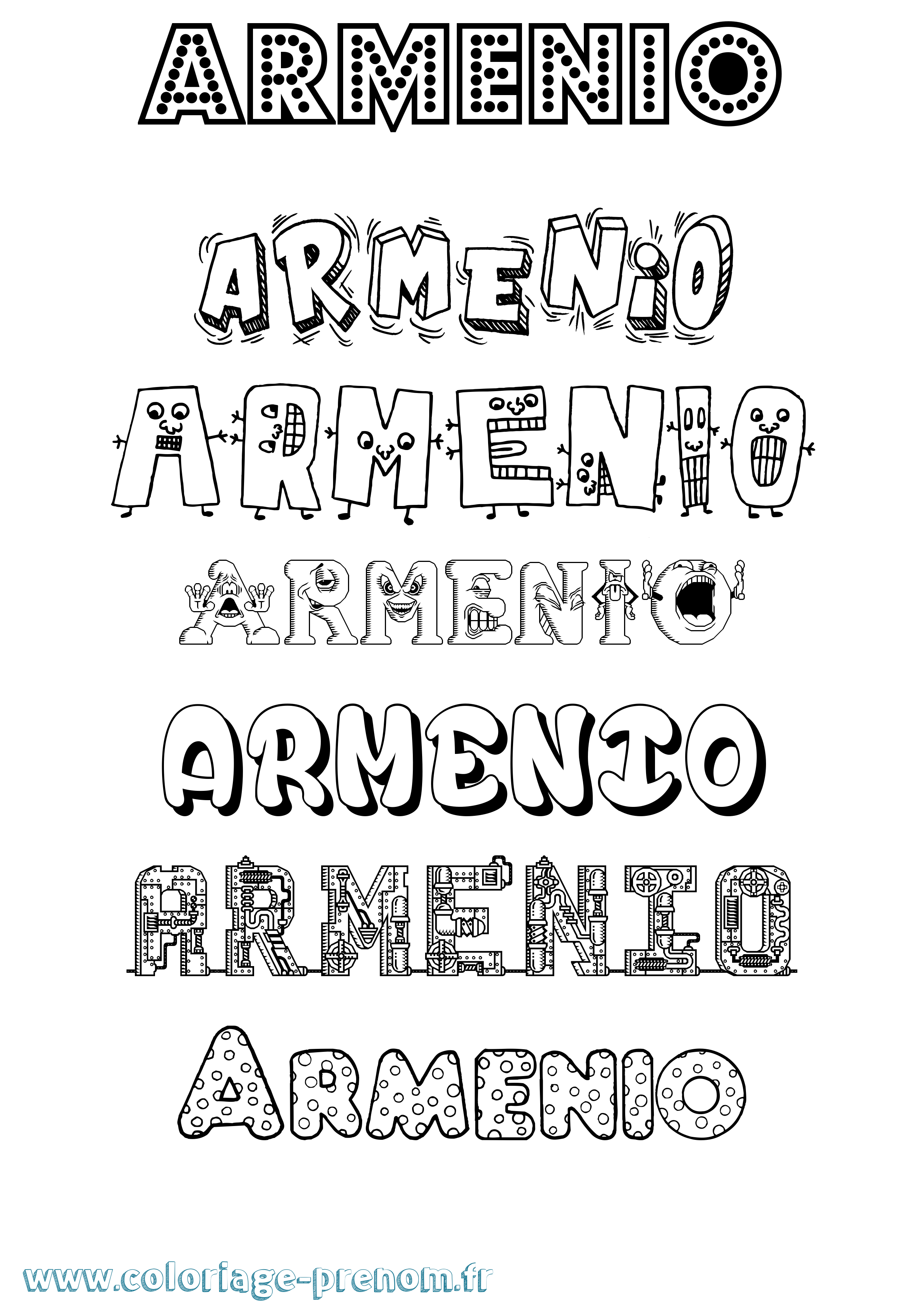 Coloriage Armenio Fun Coloriage prénom Armenio Fun