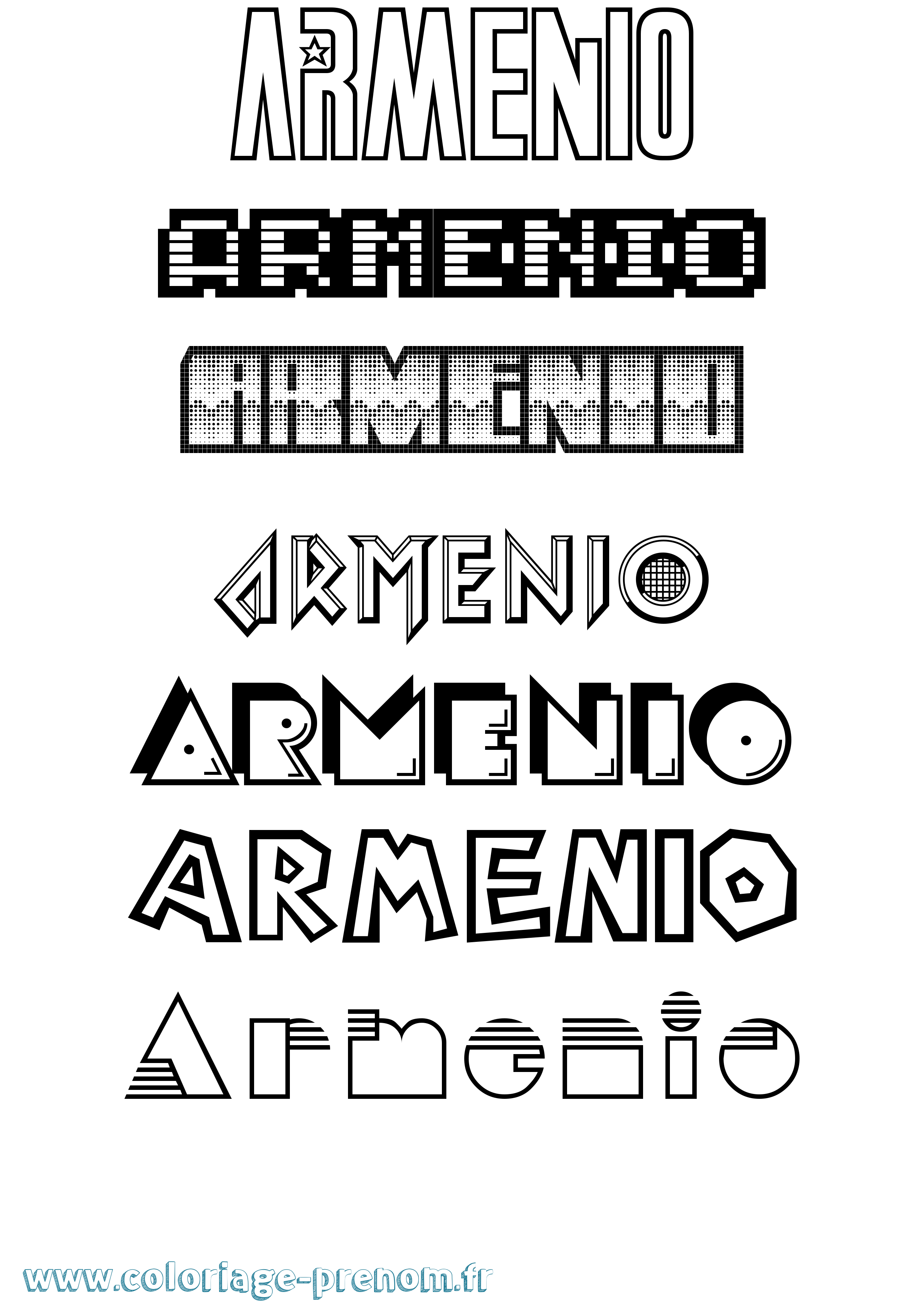 Coloriage Armenio Jeux Vidéos Coloriage prénom Armenio Jeux Vidéos