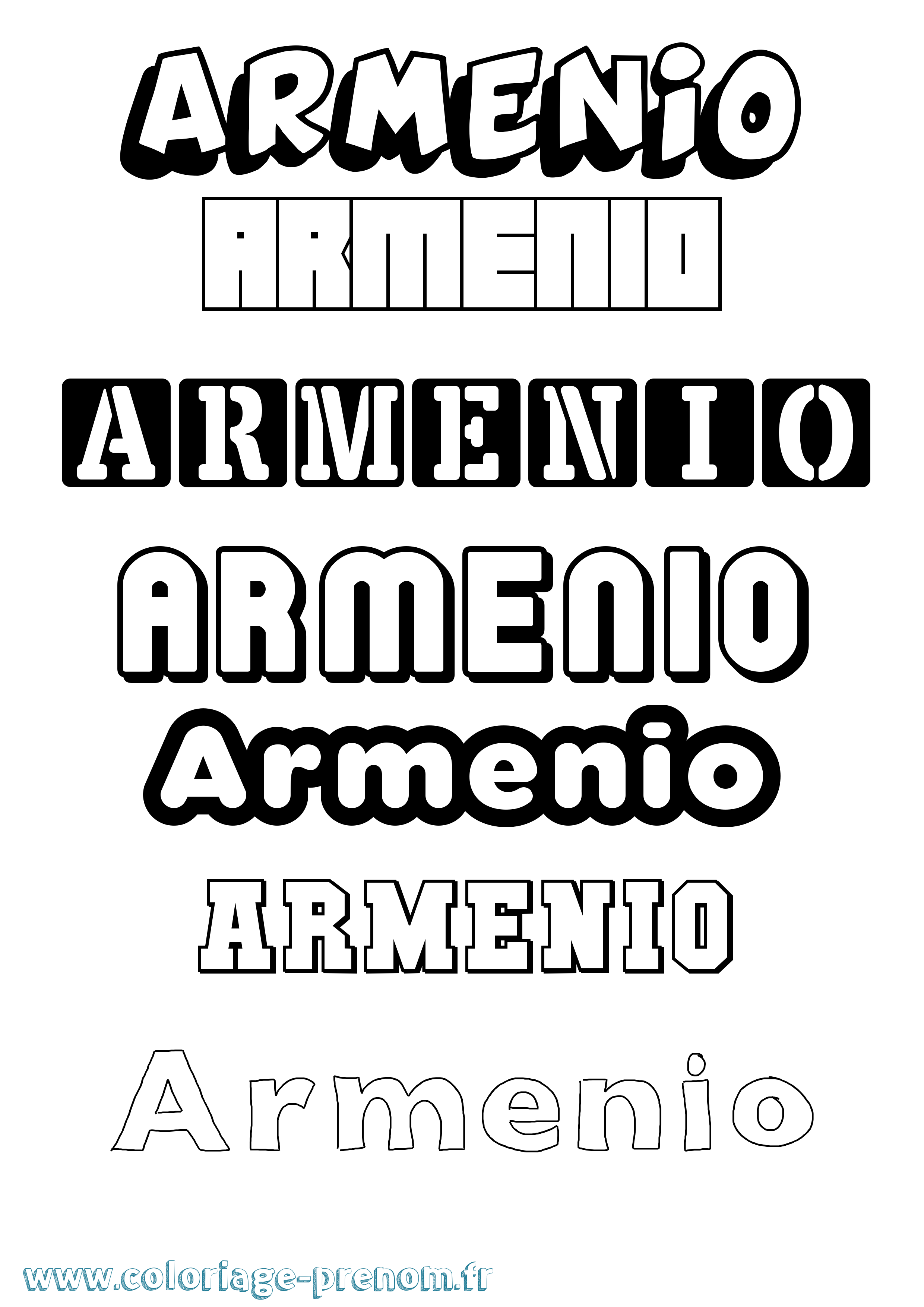 Coloriage Armenio Simple Coloriage prénom Armenio Simple