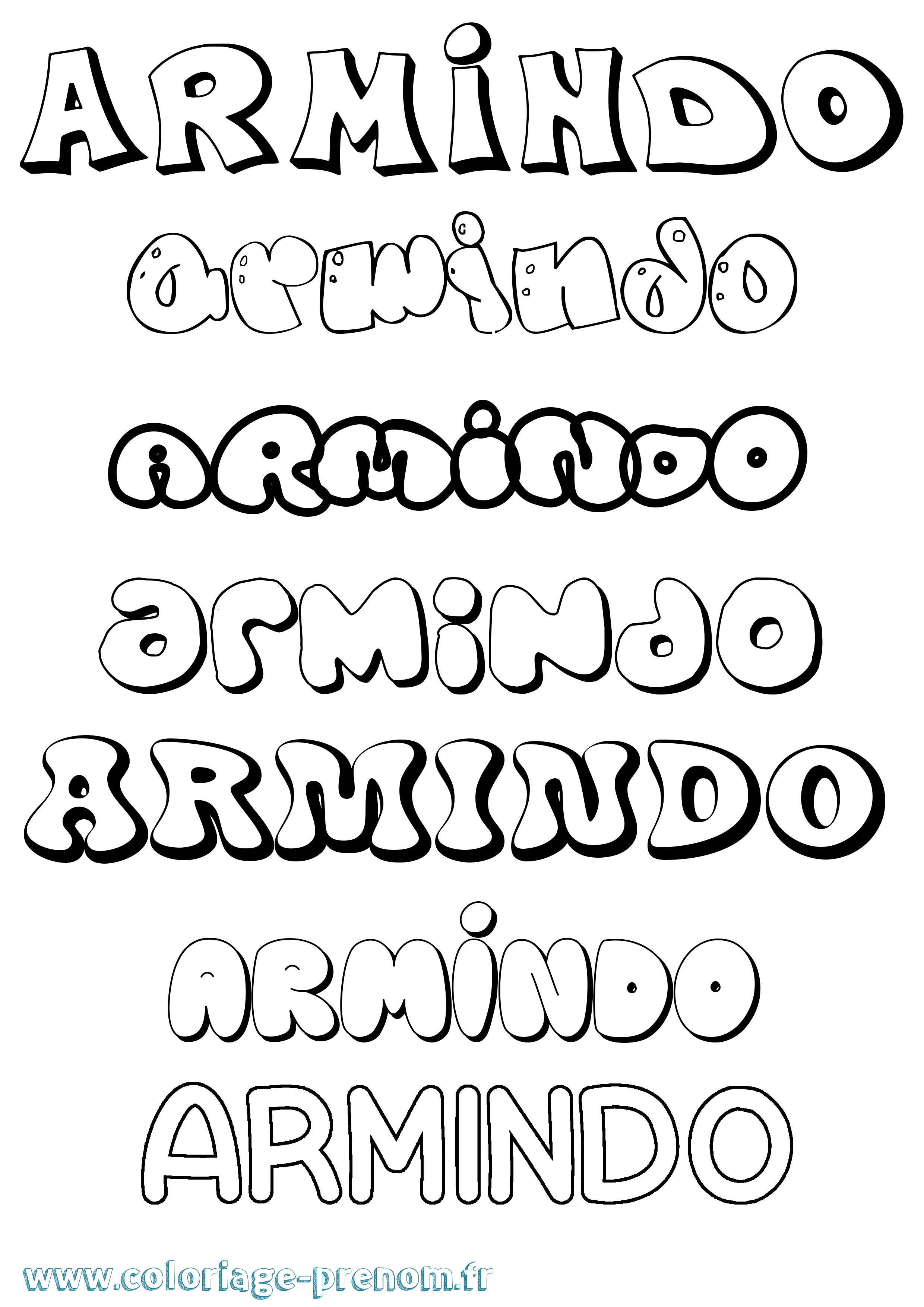 Coloriage Armindo Bubble Coloriage prénom Armindo Bubble