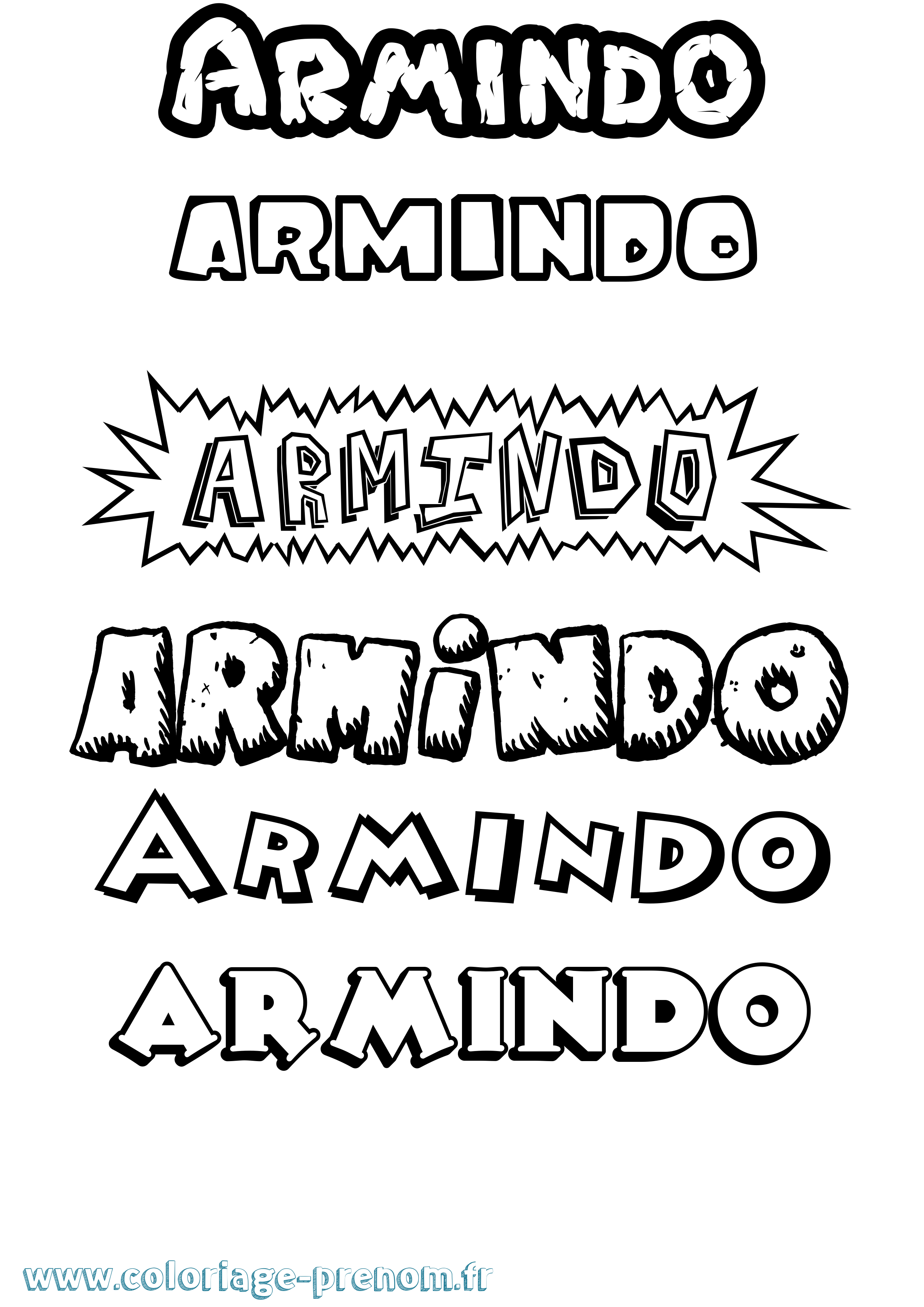 Coloriage Armindo Dessin Animé Coloriage prénom Armindo Dessin Animé