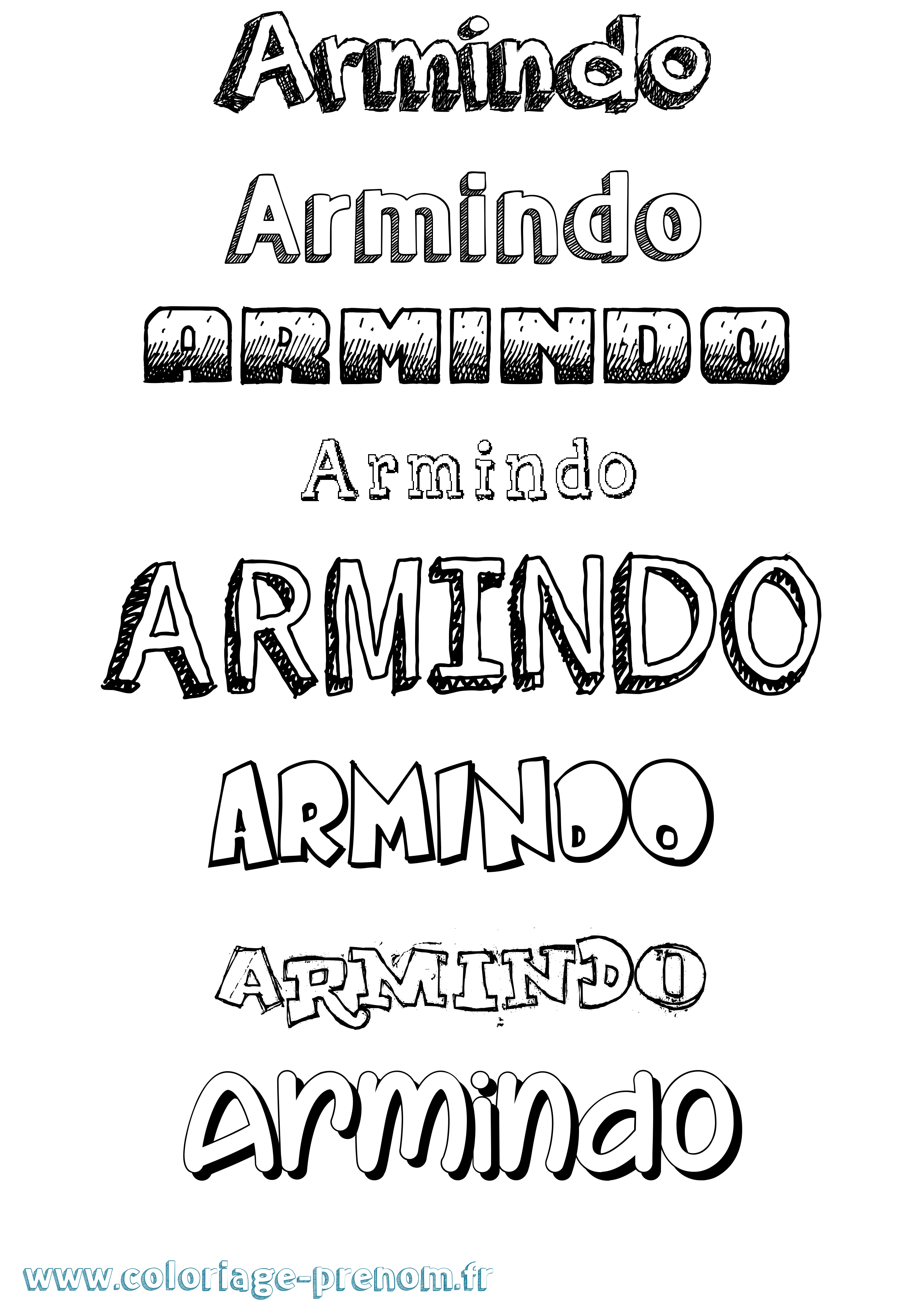Coloriage Armindo Dessiné Coloriage prénom Armindo Dessiné