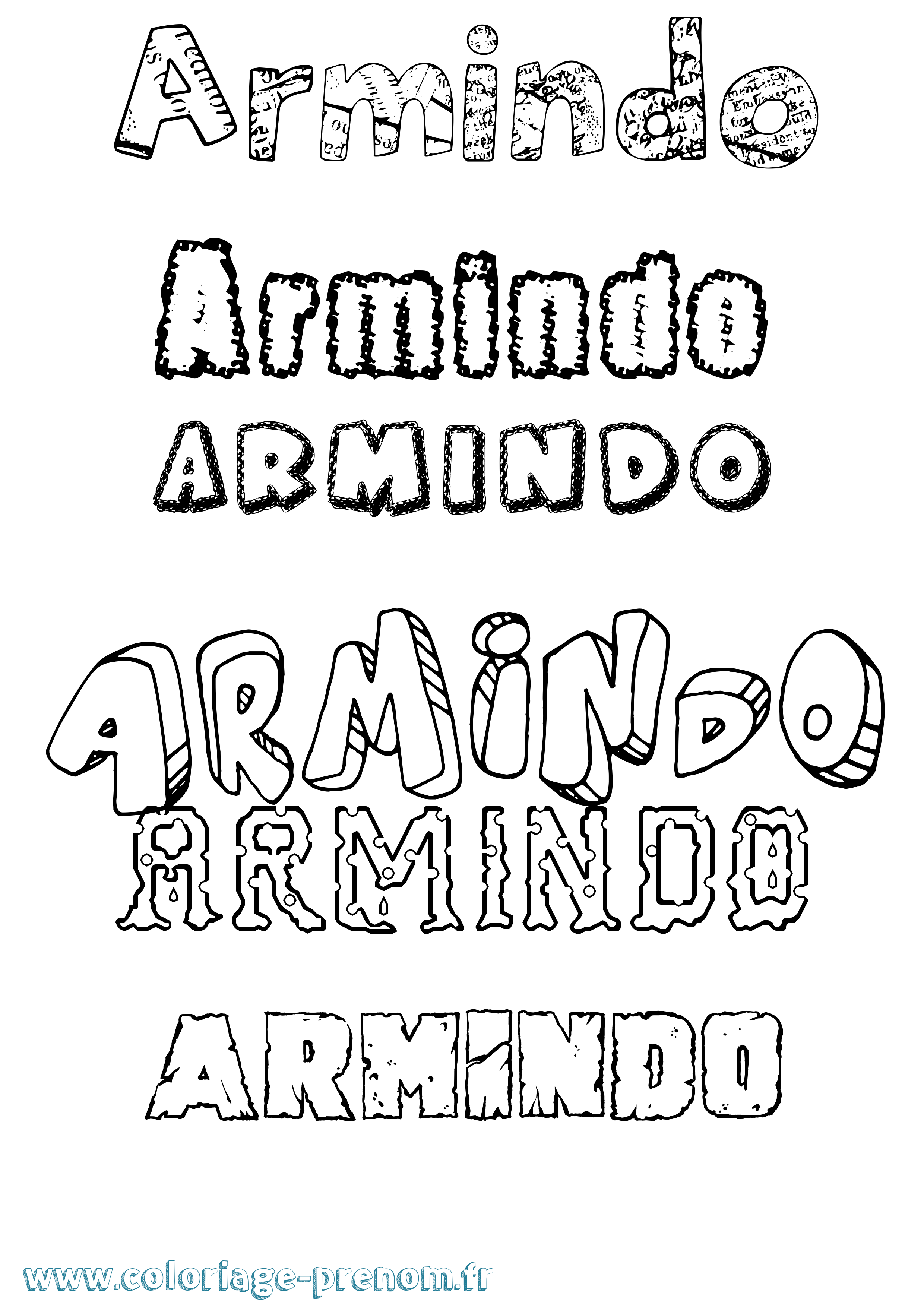 Coloriage Armindo Destructuré Coloriage prénom Armindo Destructuré