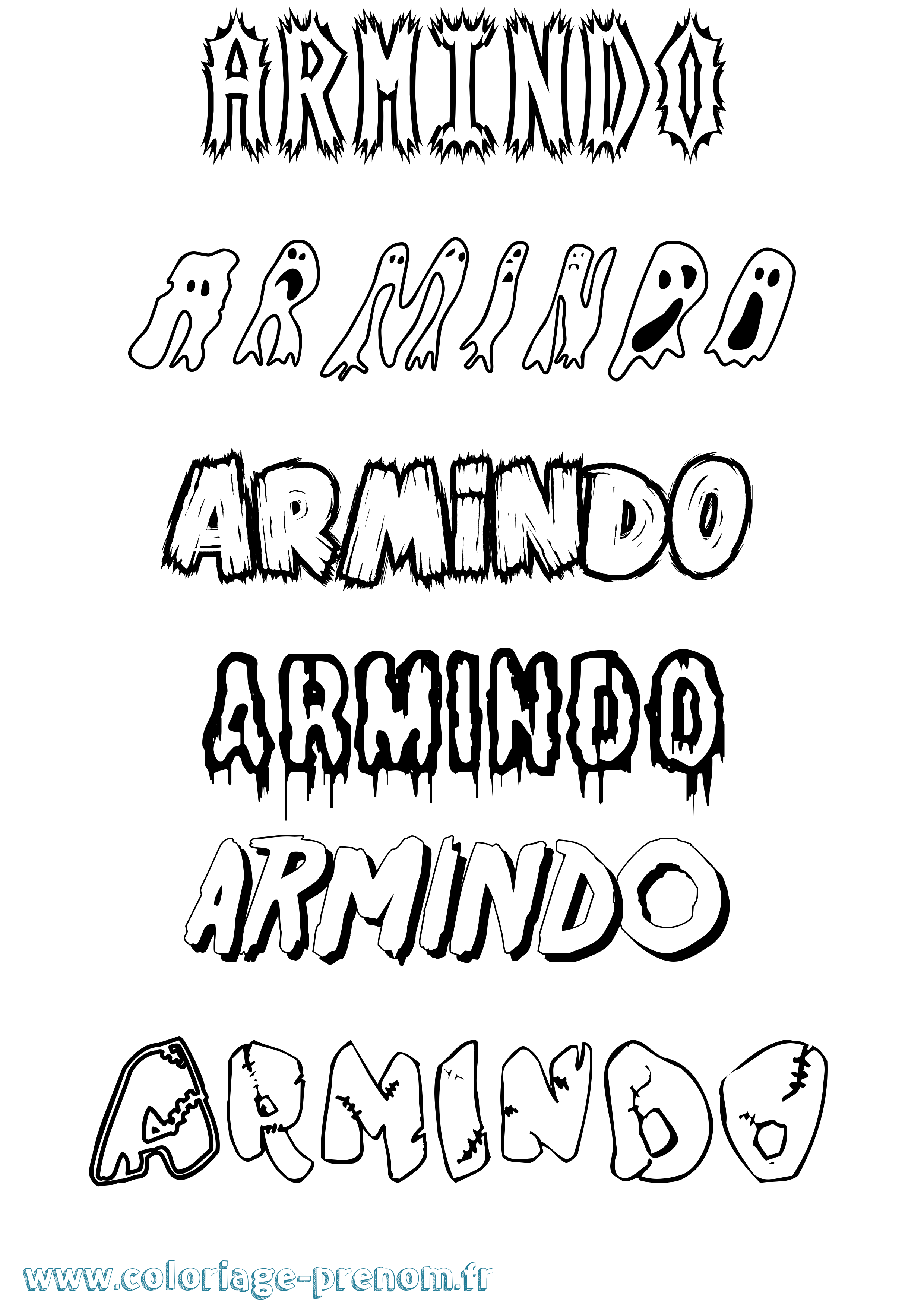 Coloriage Armindo Frisson Coloriage prénom Armindo Frisson
