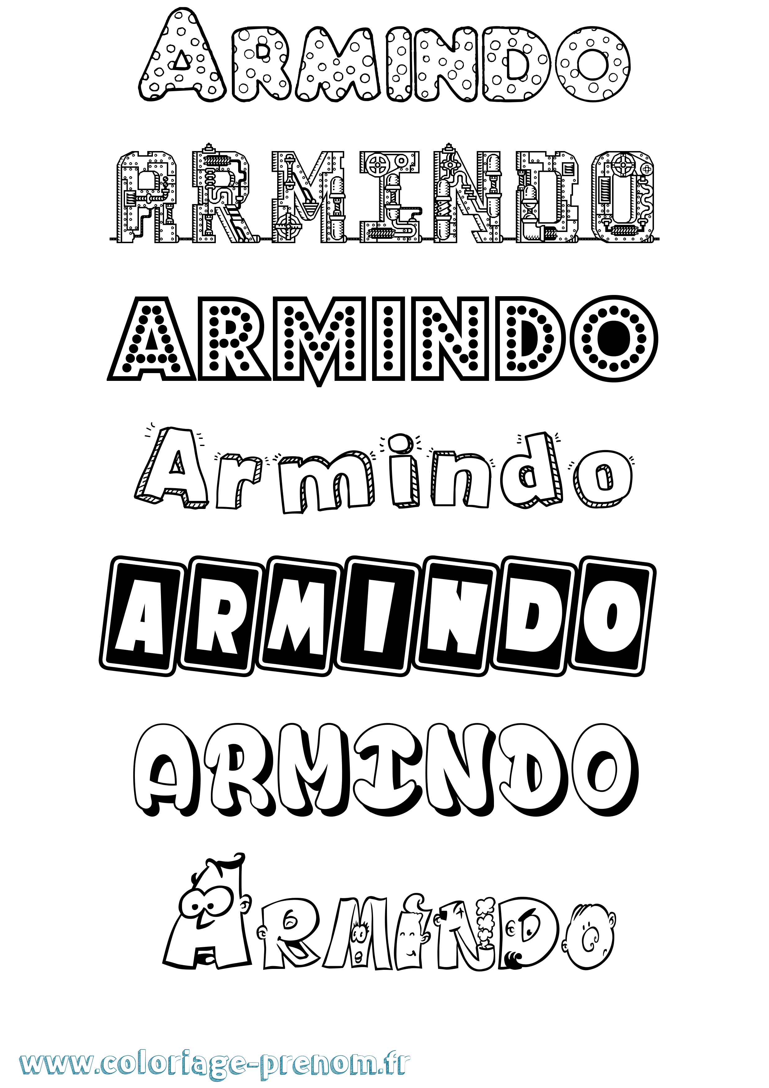Coloriage Armindo Fun Coloriage prénom Armindo Fun