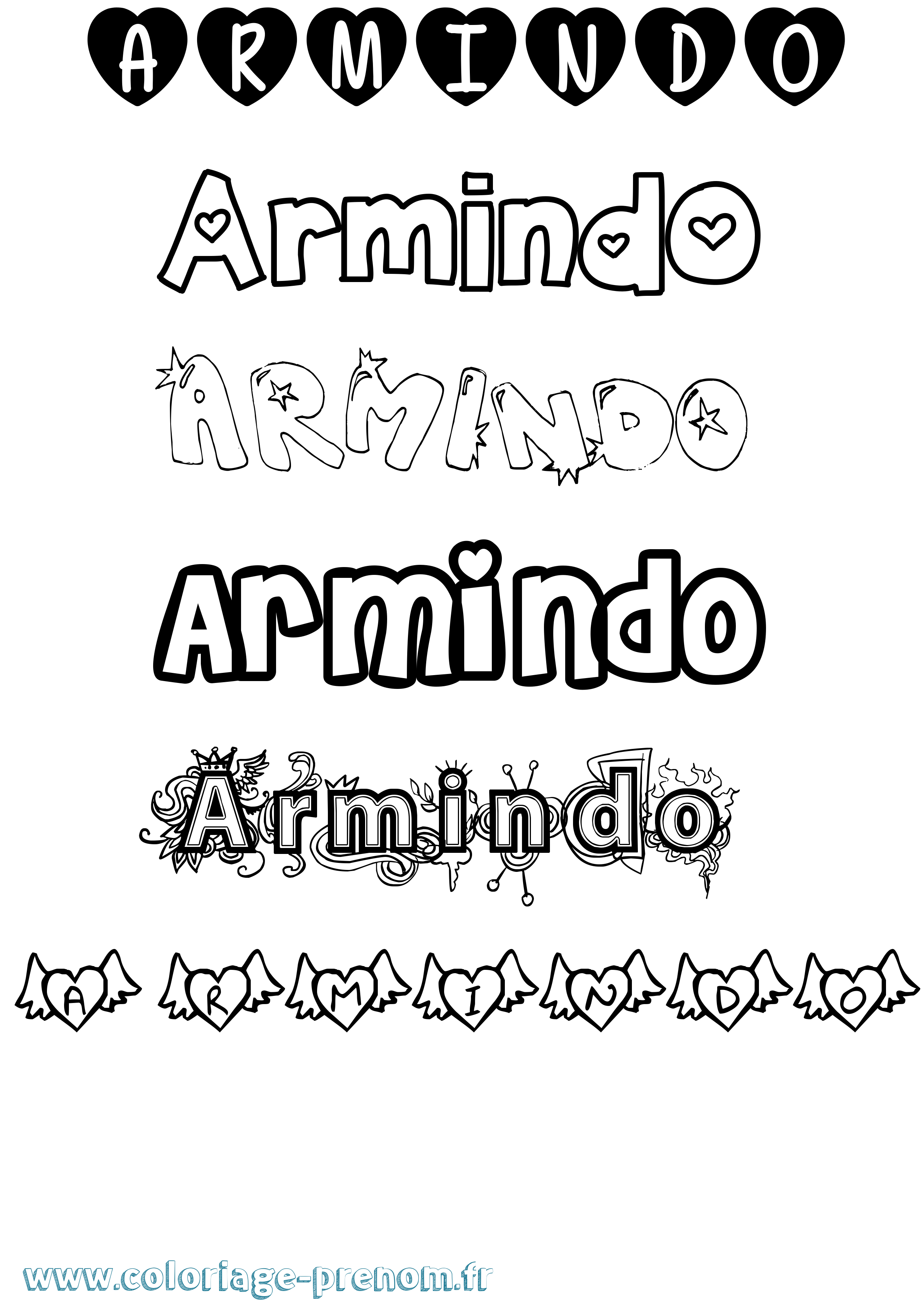 Coloriage Armindo Girly Coloriage prénom Armindo Girly