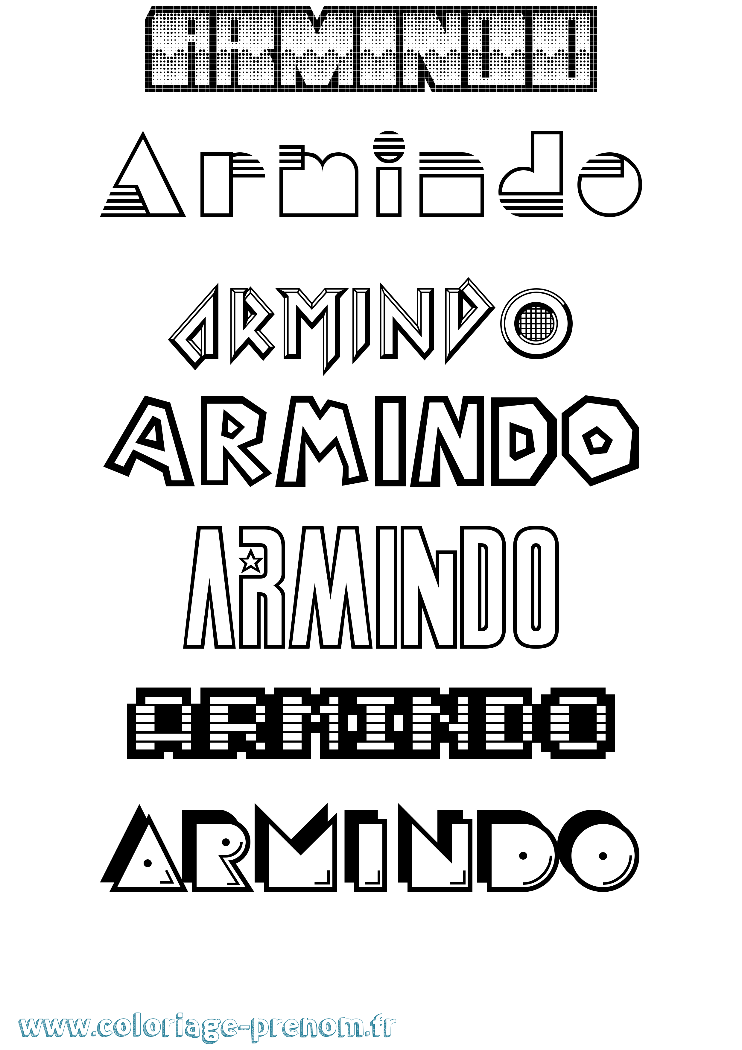 Coloriage Armindo Jeux Vidéos Coloriage prénom Armindo Jeux Vidéos