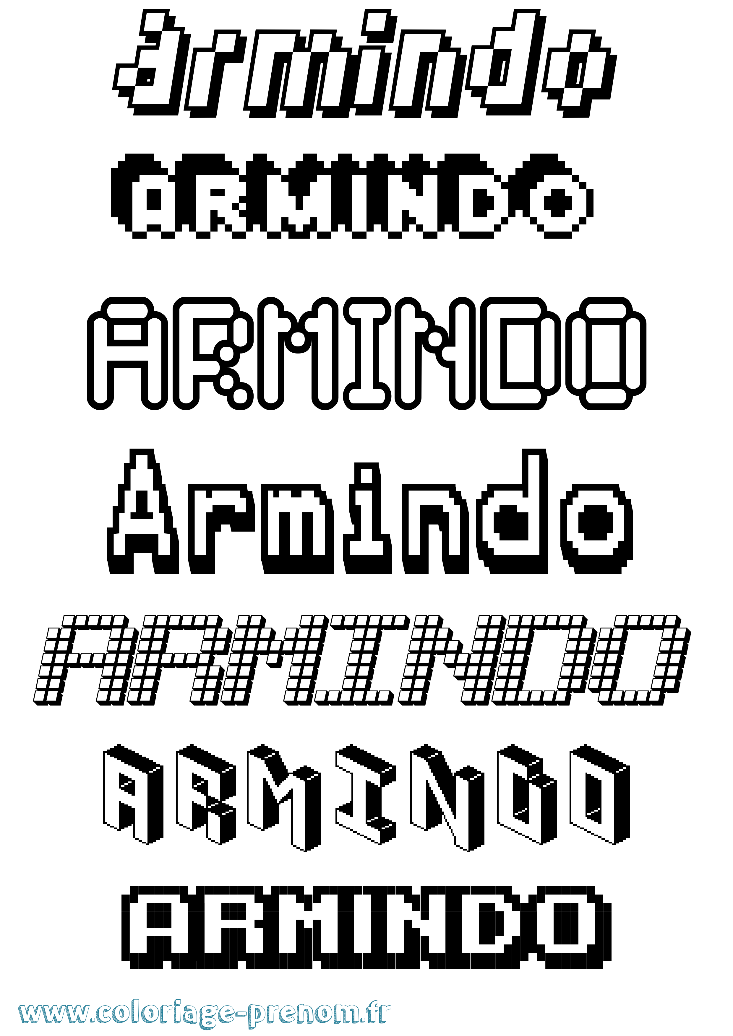 Coloriage Armindo Pixel Coloriage prénom Armindo Pixel