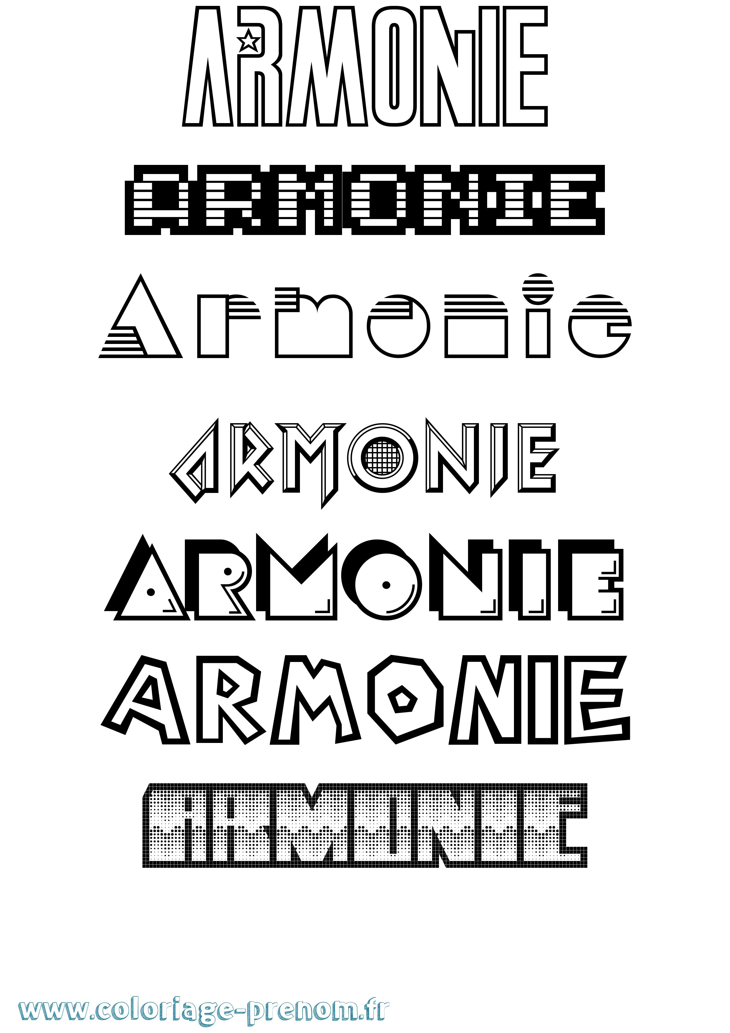 Coloriage Armonie Jeux Vidéos Coloriage prénom Armonie Jeux Vidéos
