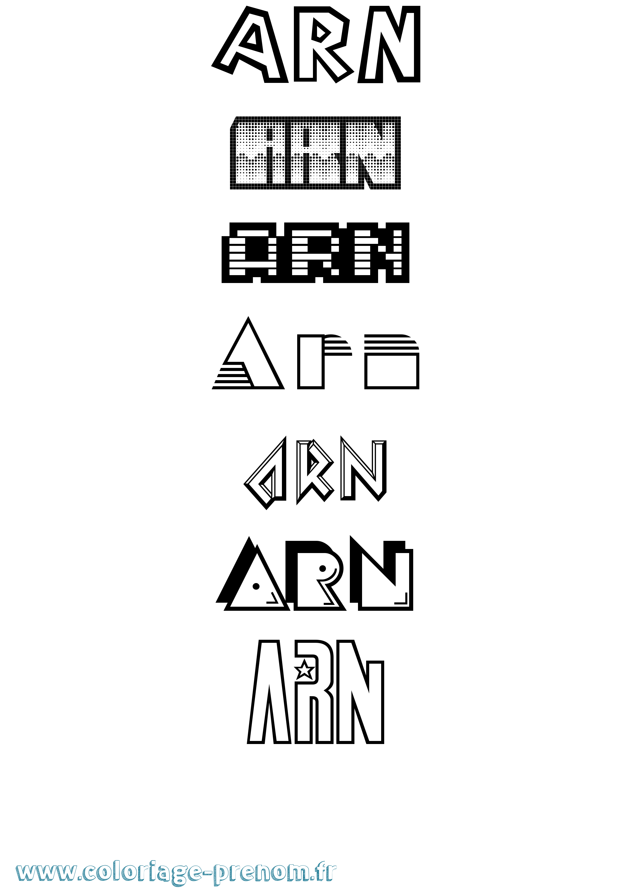 Coloriage Arn Jeux Vidéos Coloriage prénom Arn Jeux Vidéos