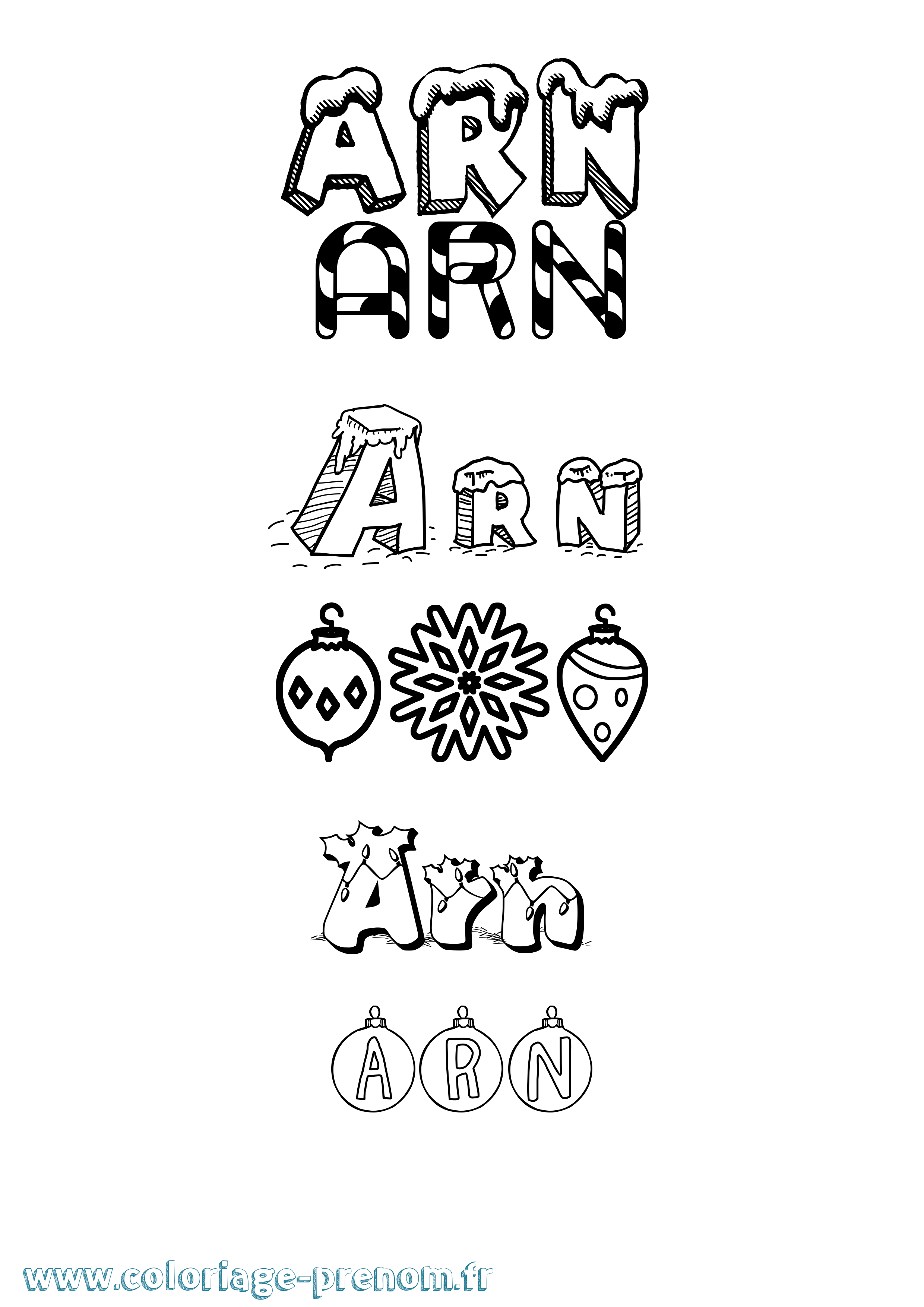 Coloriage Arn Noël Coloriage prénom Arn Noël