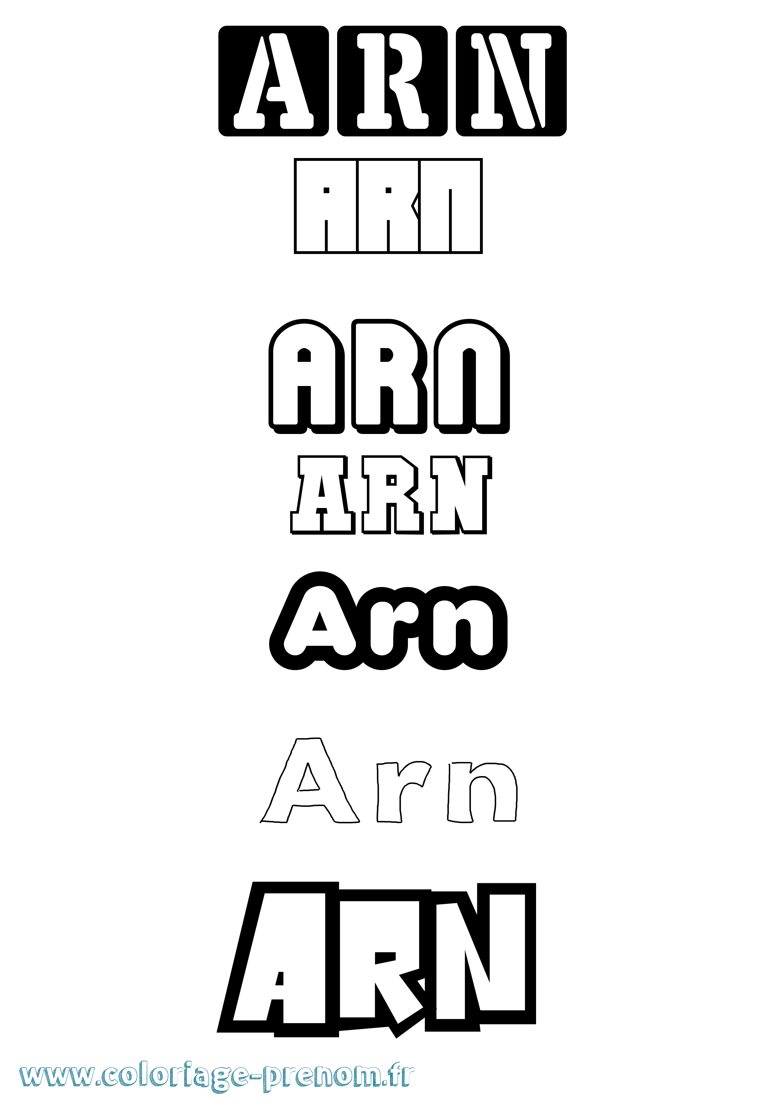 Coloriage Arn Simple Coloriage prénom Arn Simple