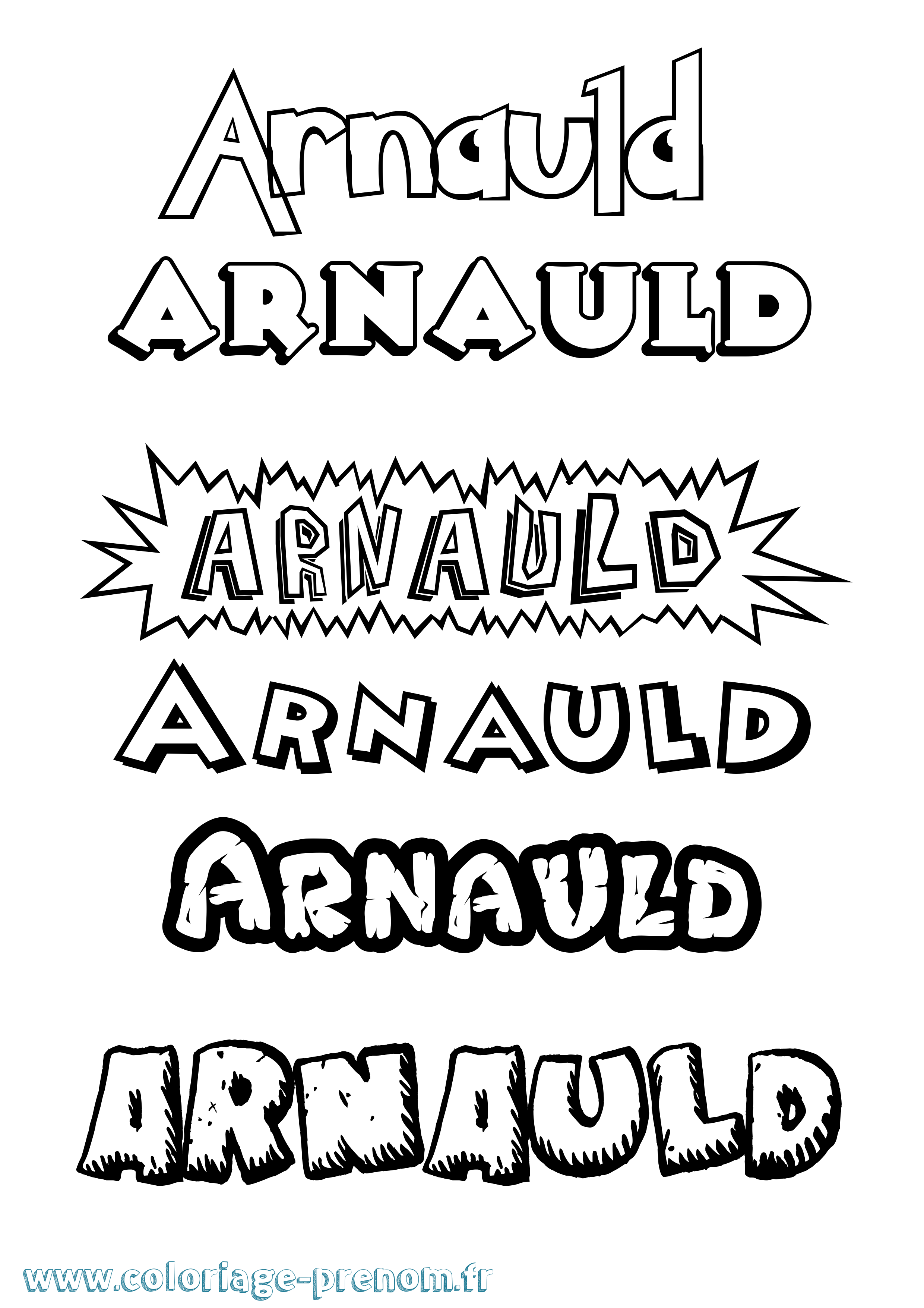 Coloriage Arnauld Dessin Animé Coloriage prénom Arnauld Dessin Animé