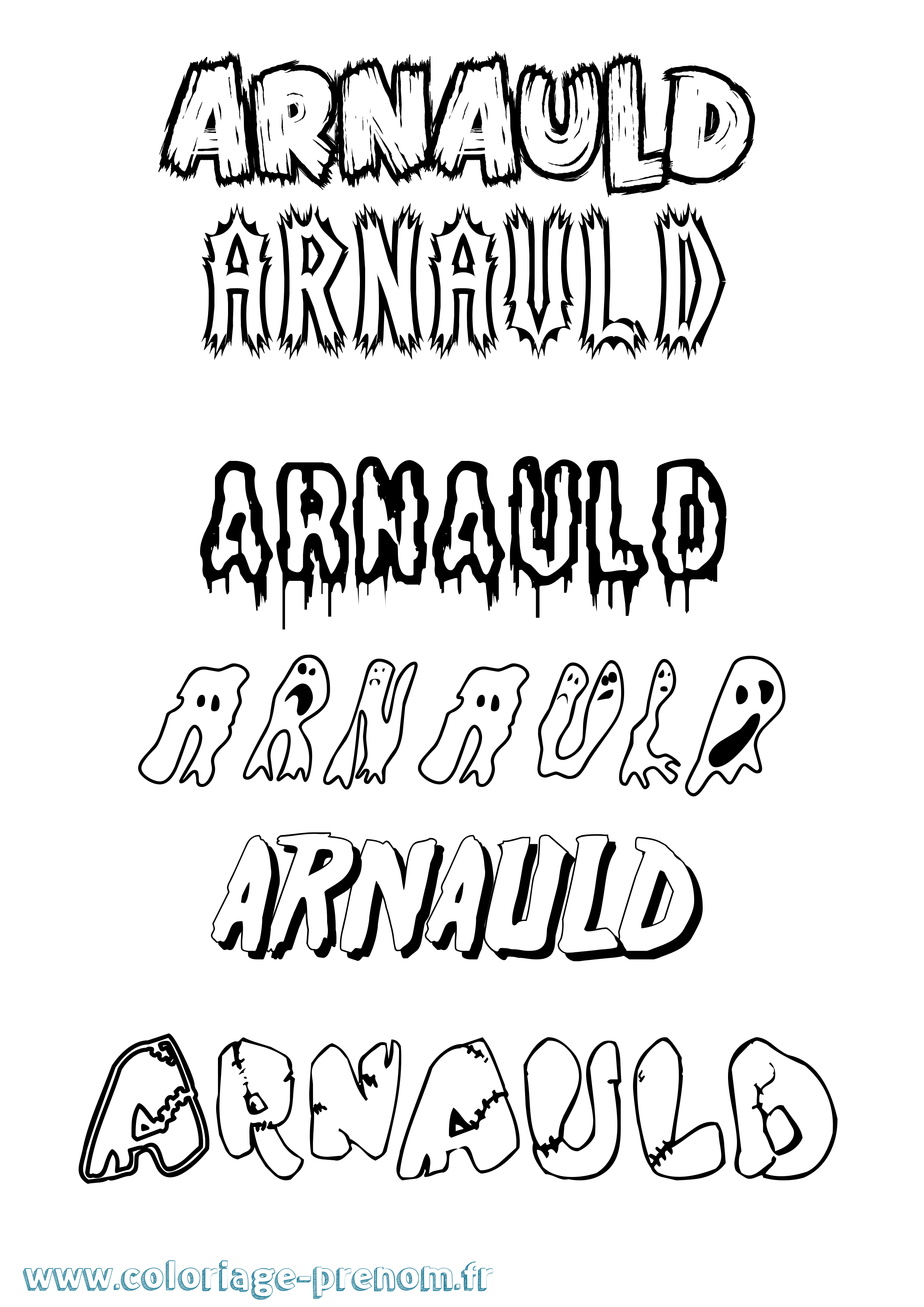 Coloriage Arnauld Frisson Coloriage prénom Arnauld Frisson