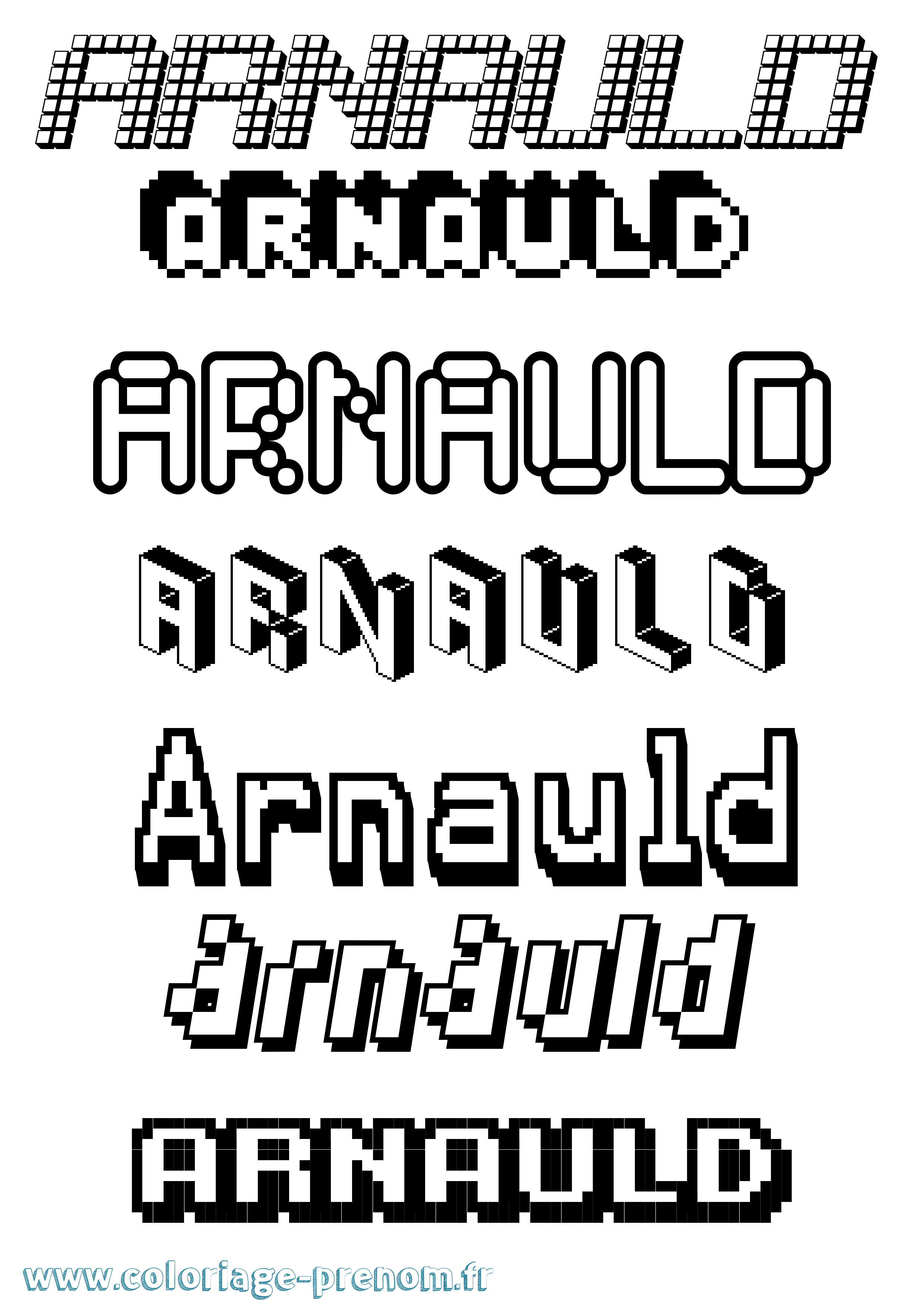 Coloriage Arnauld Pixel Coloriage prénom Arnauld Pixel