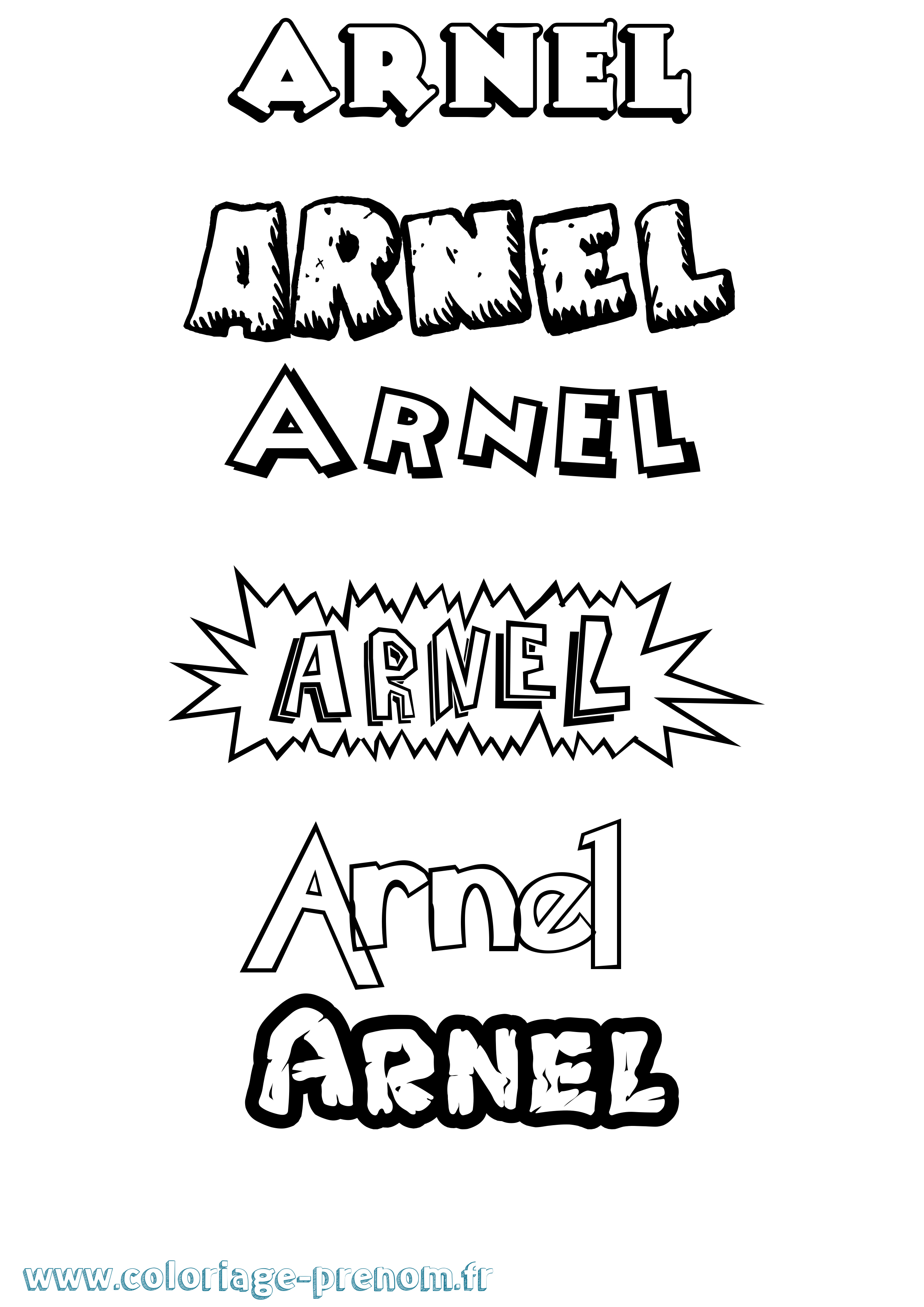 Coloriage Arnel Dessin Animé Coloriage prénom Arnel Dessin Animé