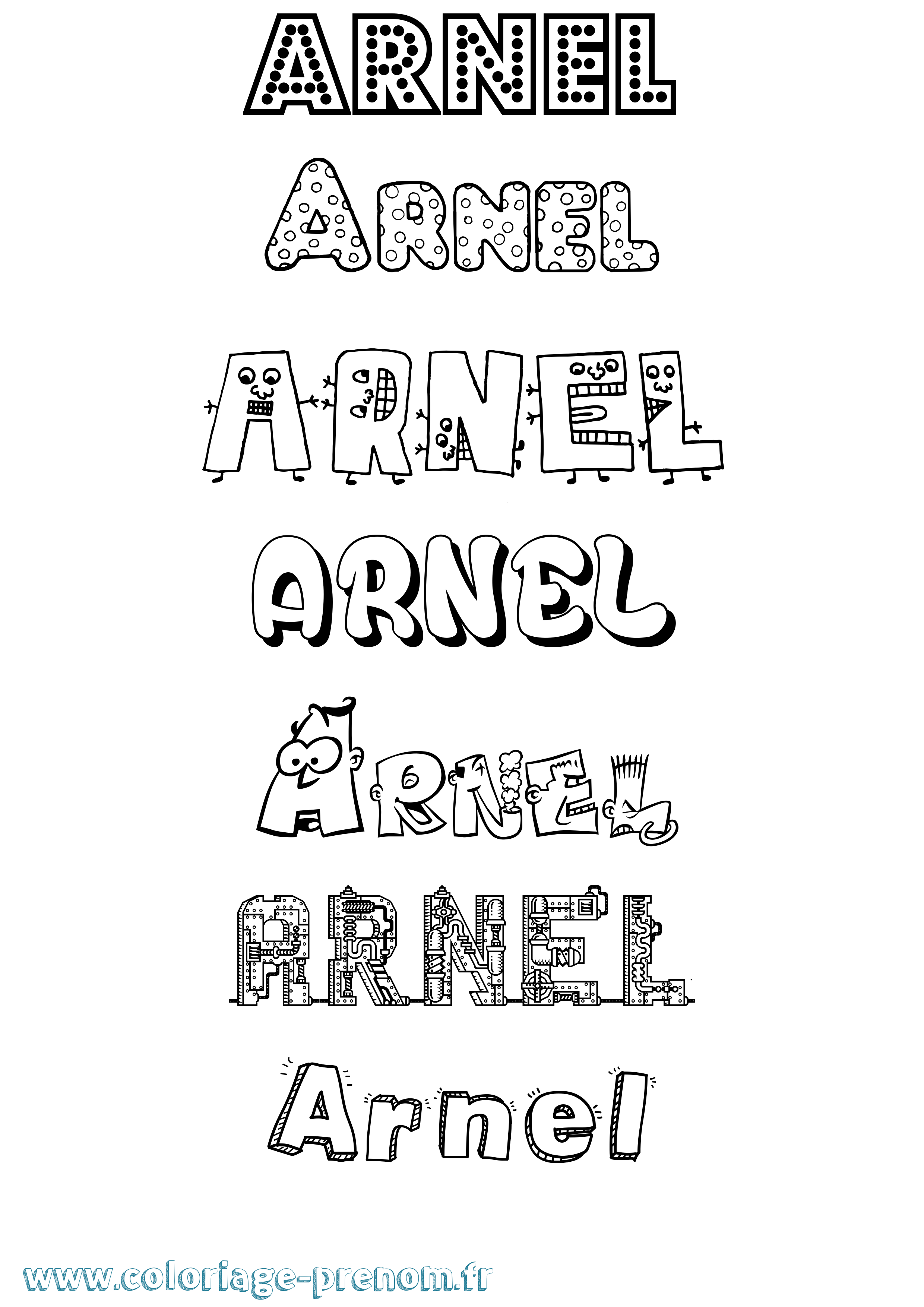 Coloriage Arnel Fun Coloriage prénom Arnel Fun