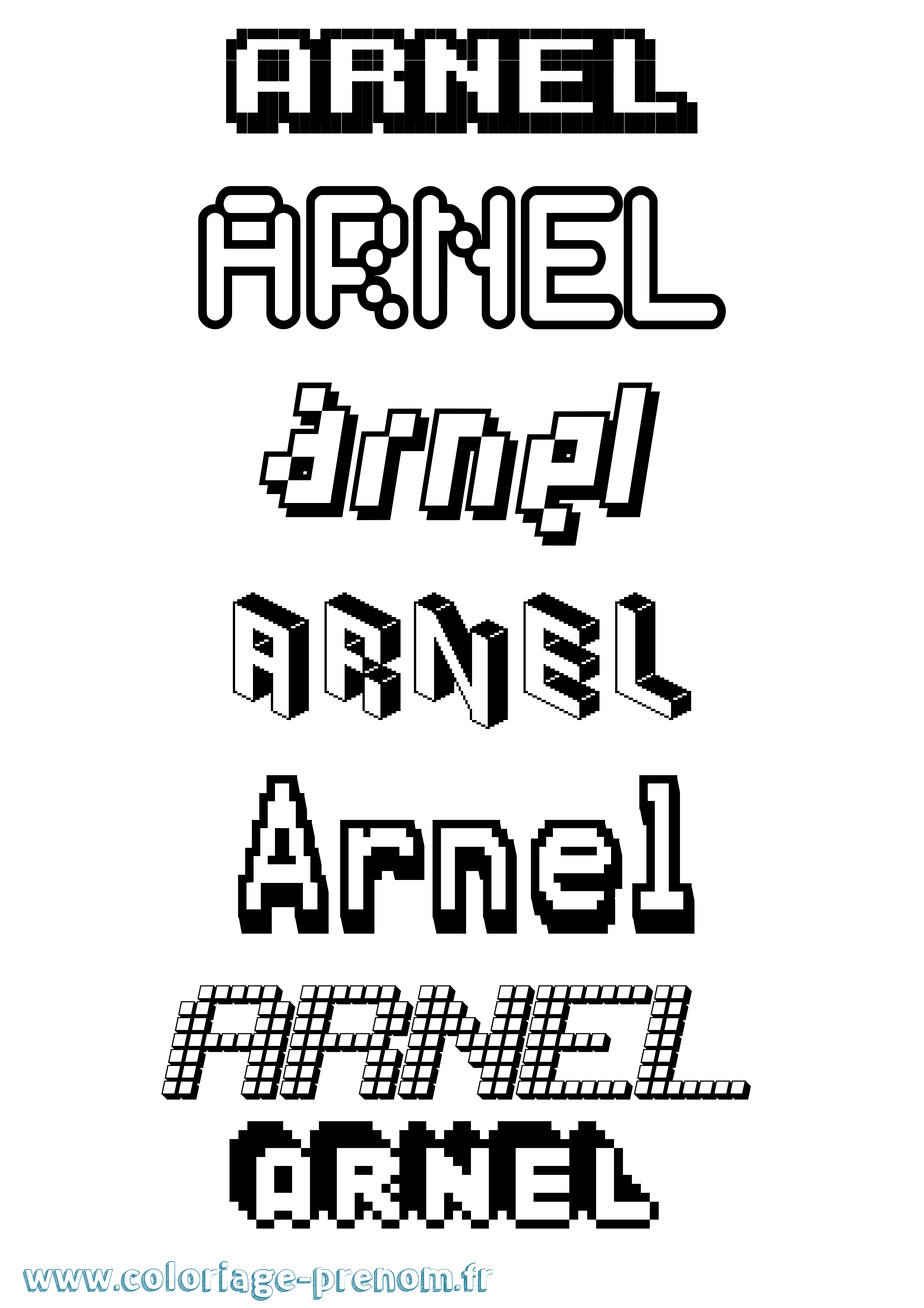 Coloriage Arnel Pixel Coloriage prénom Arnel Pixel
