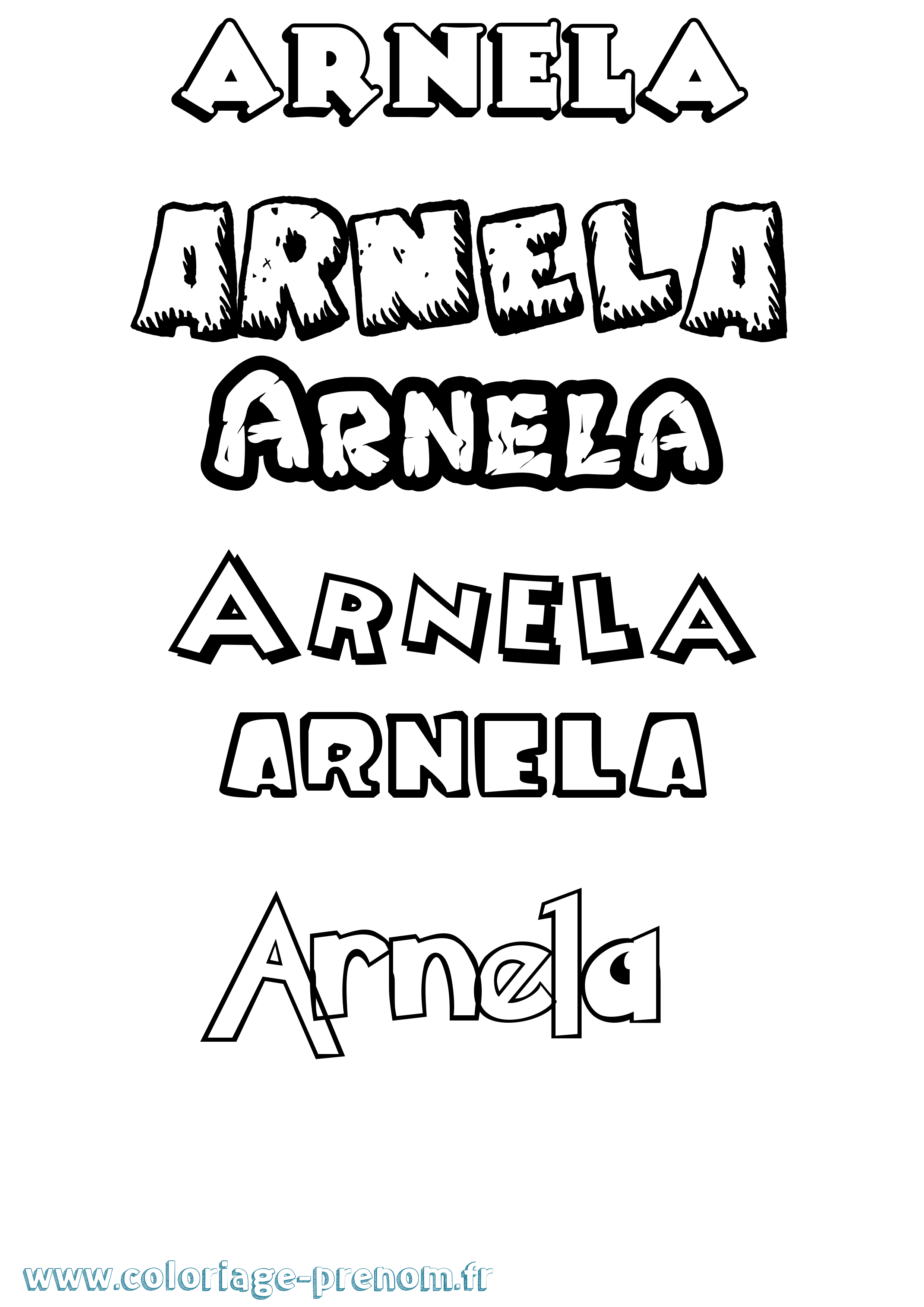 Coloriage Arnela Dessin Animé Coloriage prénom Arnela Dessin Animé