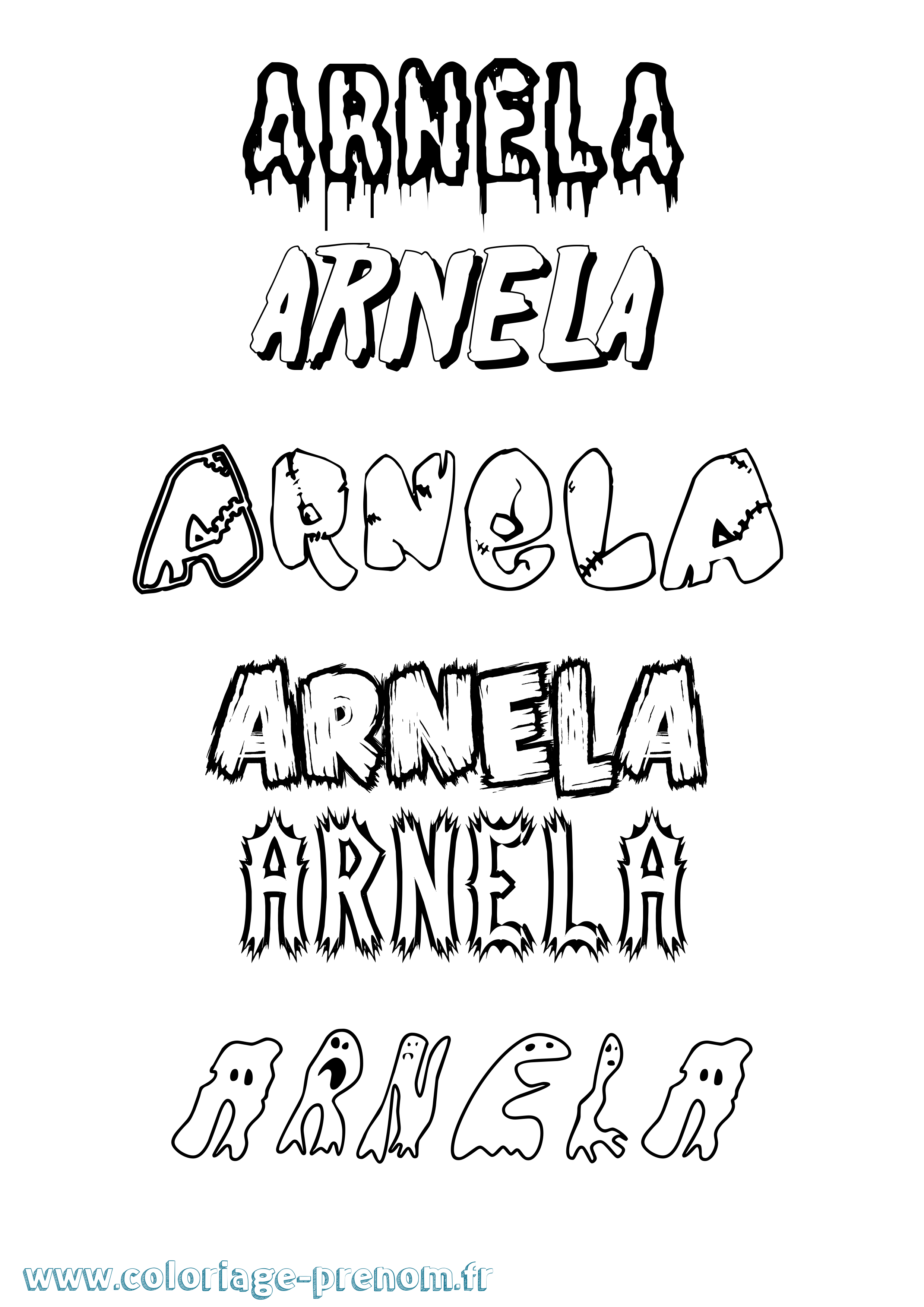 Coloriage Arnela Frisson Coloriage prénom Arnela Frisson