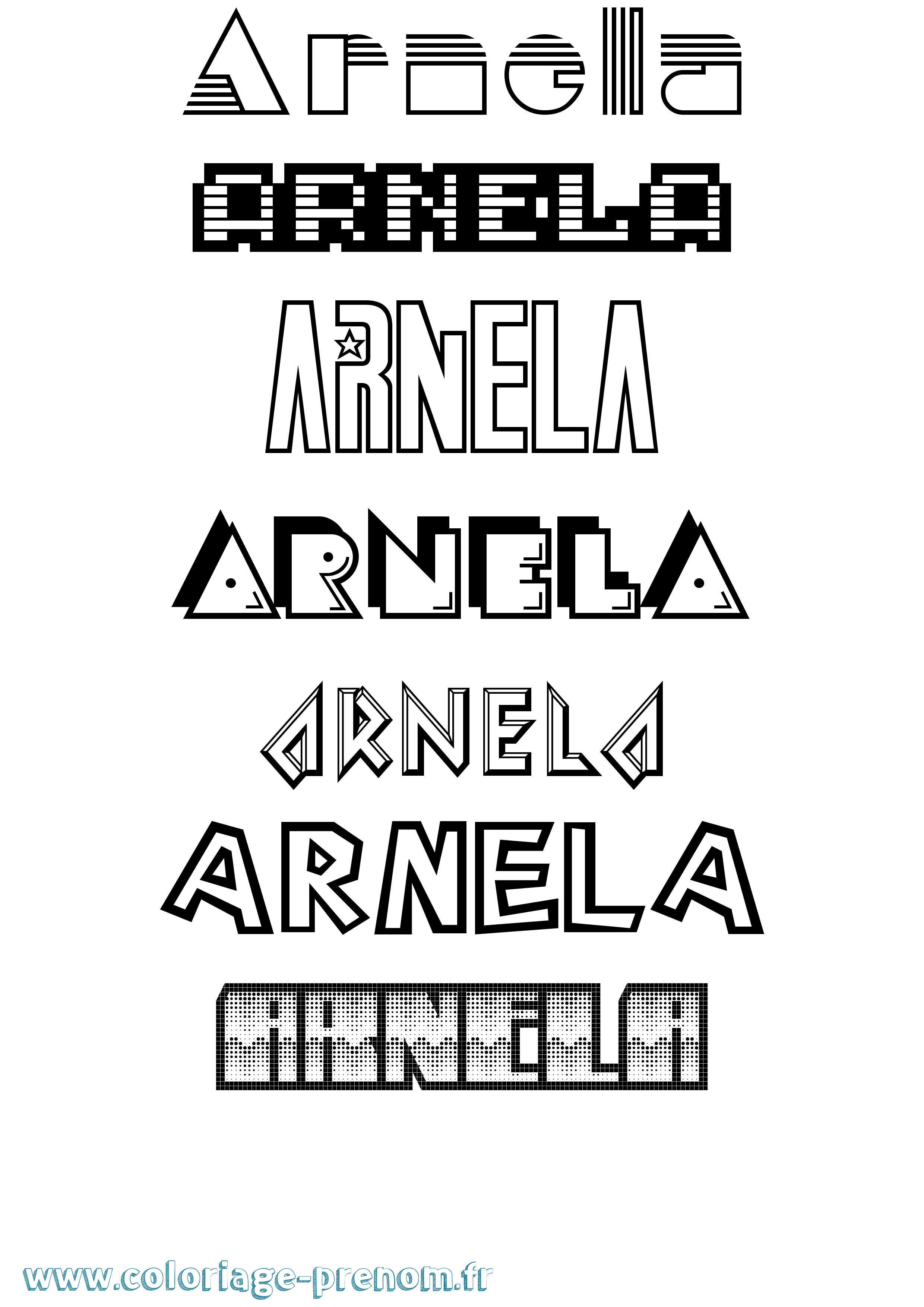 Coloriage Arnela Jeux Vidéos Coloriage prénom Arnela Jeux Vidéos