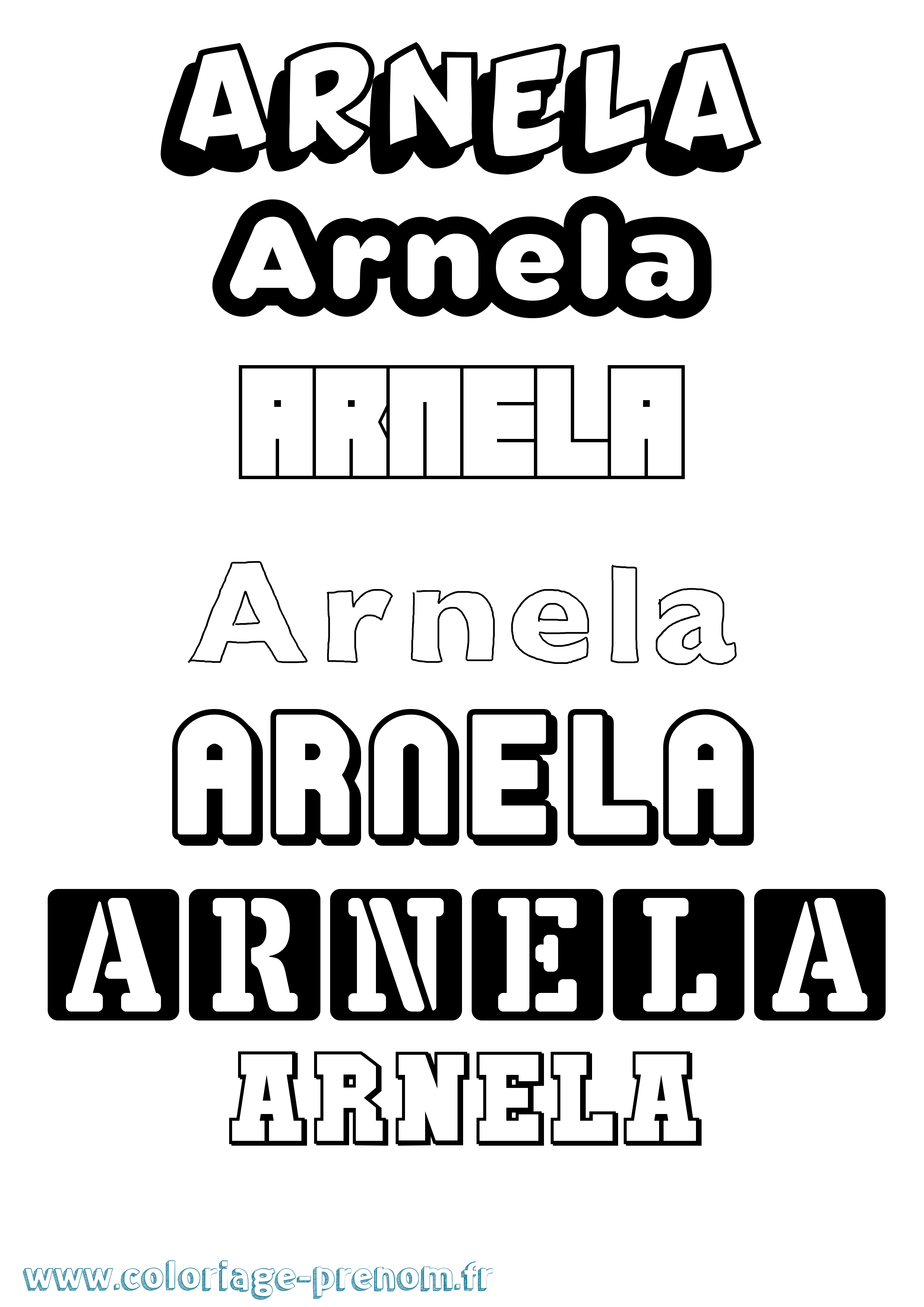 Coloriage Arnela Simple Coloriage prénom Arnela Simple